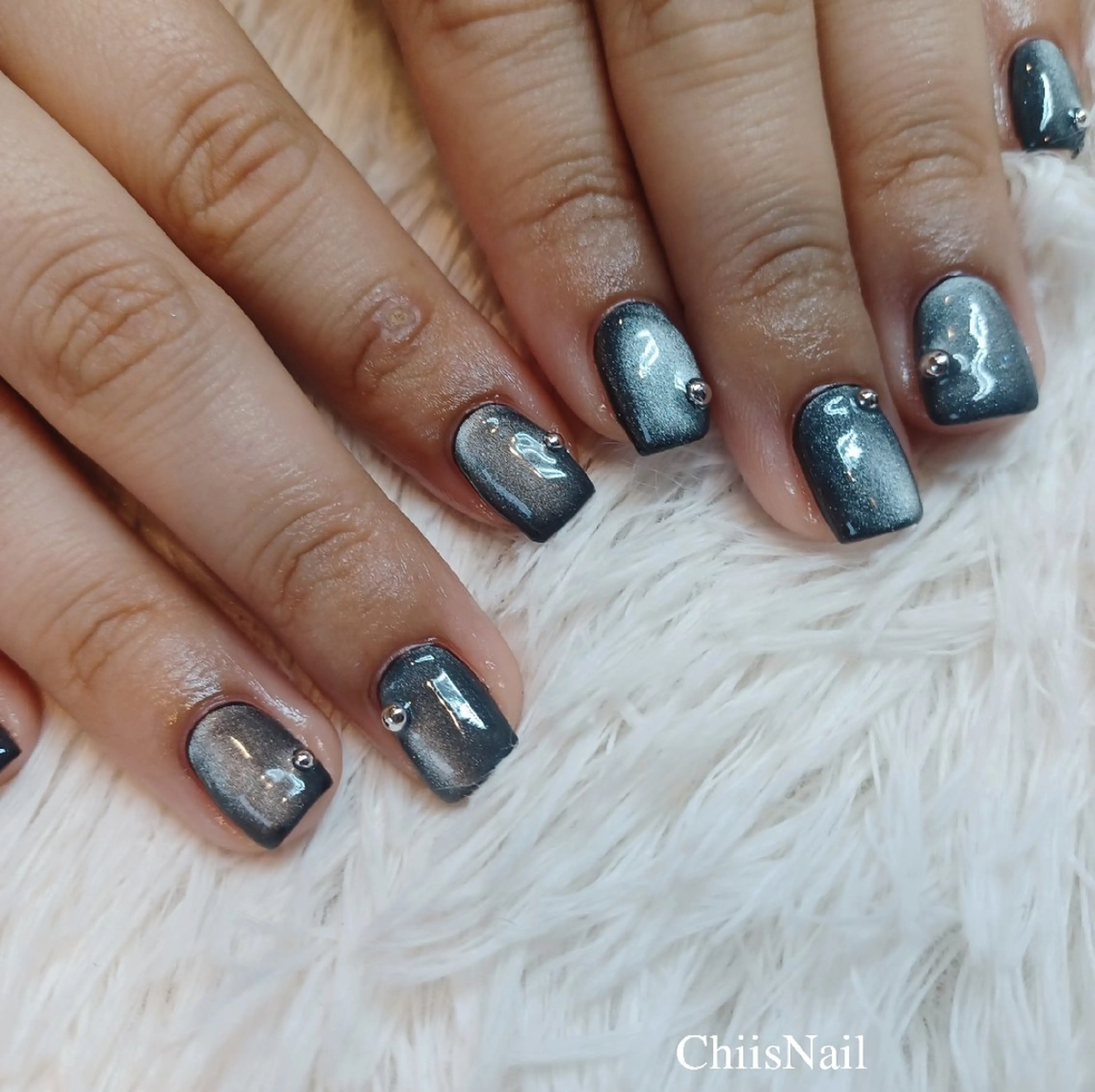 ネイル ブルー ハンドネイル ChiisNail ﾁｨｽﾞﾈｲﾙのネイルデザイン