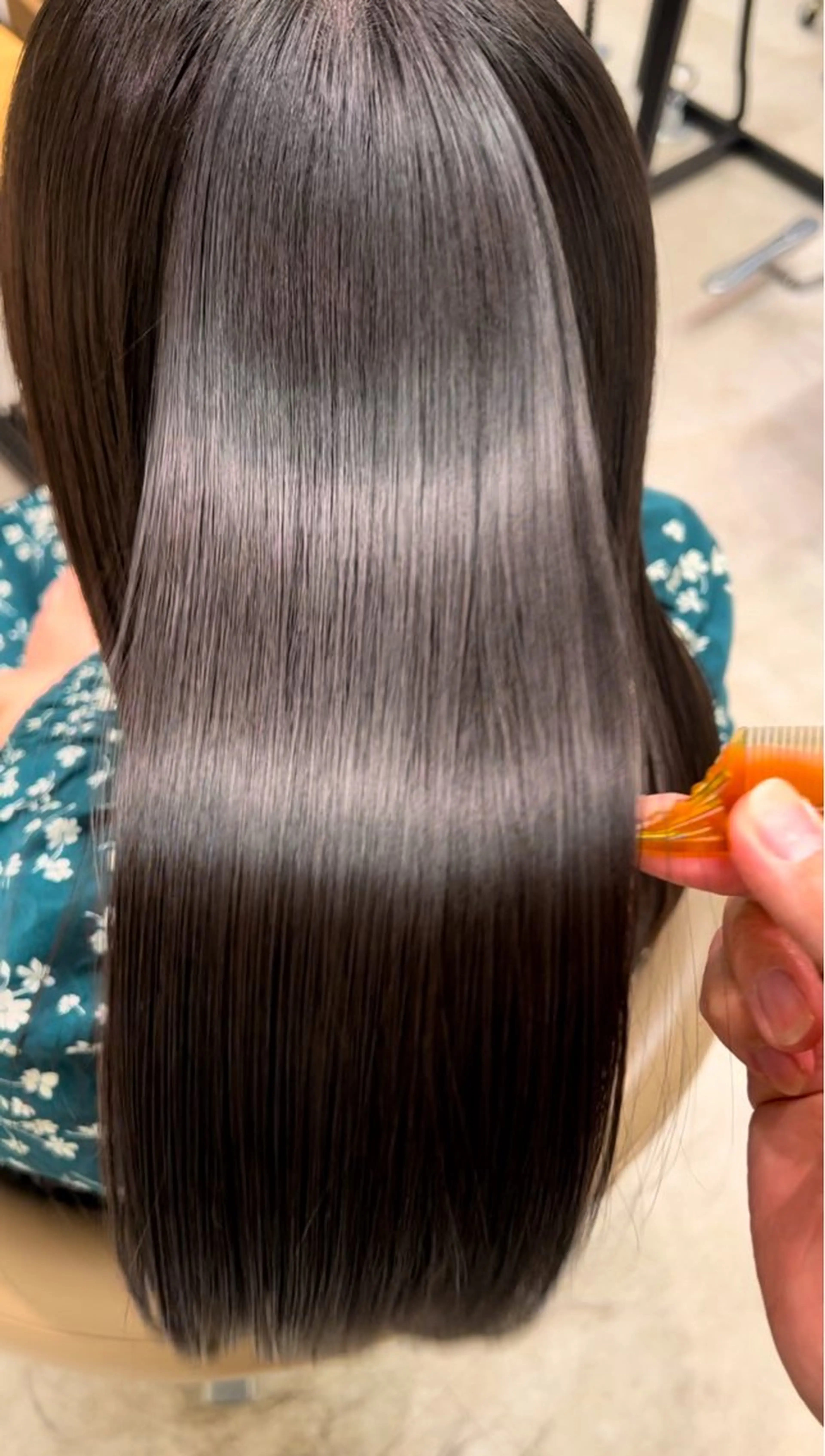 ロング 髪質改善 縮毛矯正 トリートメント 酸性ストレート 髪質改善/暗髪カラー ヘアアレンジ/ｽﾐﾚのヘアスタイル