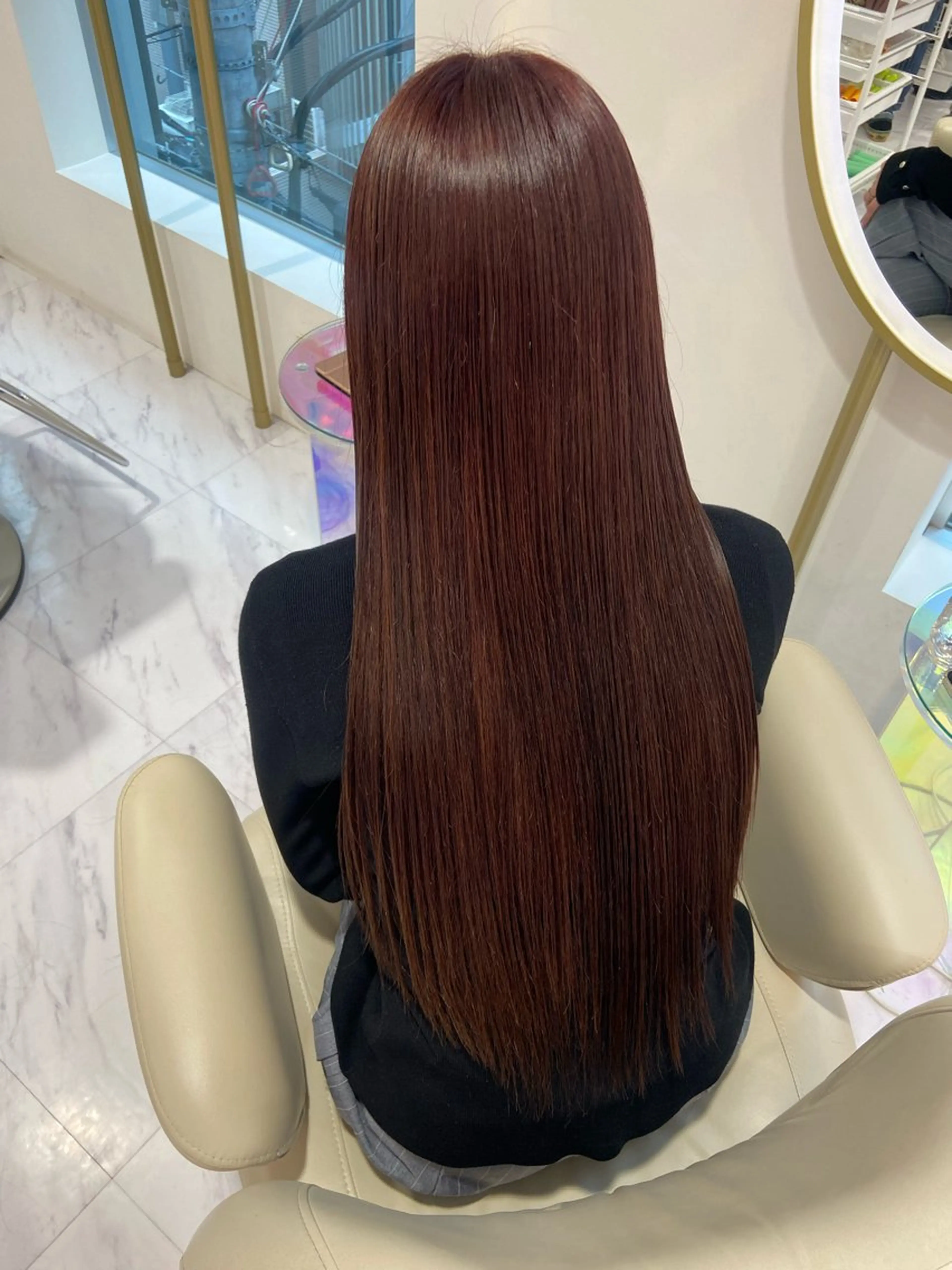 ロング カラー ブラウンカラー ピンクカラー ピンクブラウン カット ヘアカラー トリートメント 名駅/ハイトーン /Y2k/YUNAのヘアスタイル