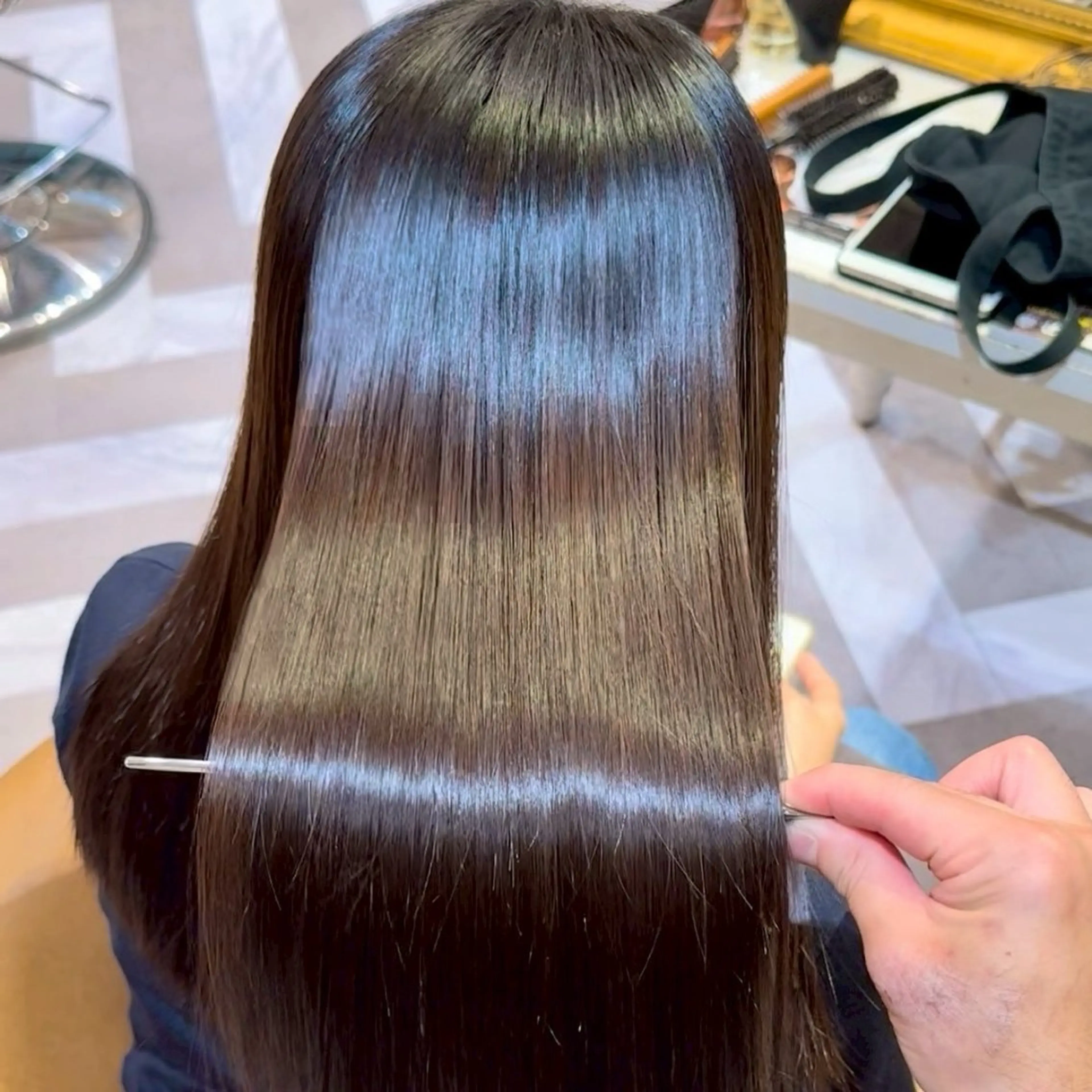 ロング 縮毛矯正 縮毛矯正 トリートメント 佐藤 優成のヘアスタイル