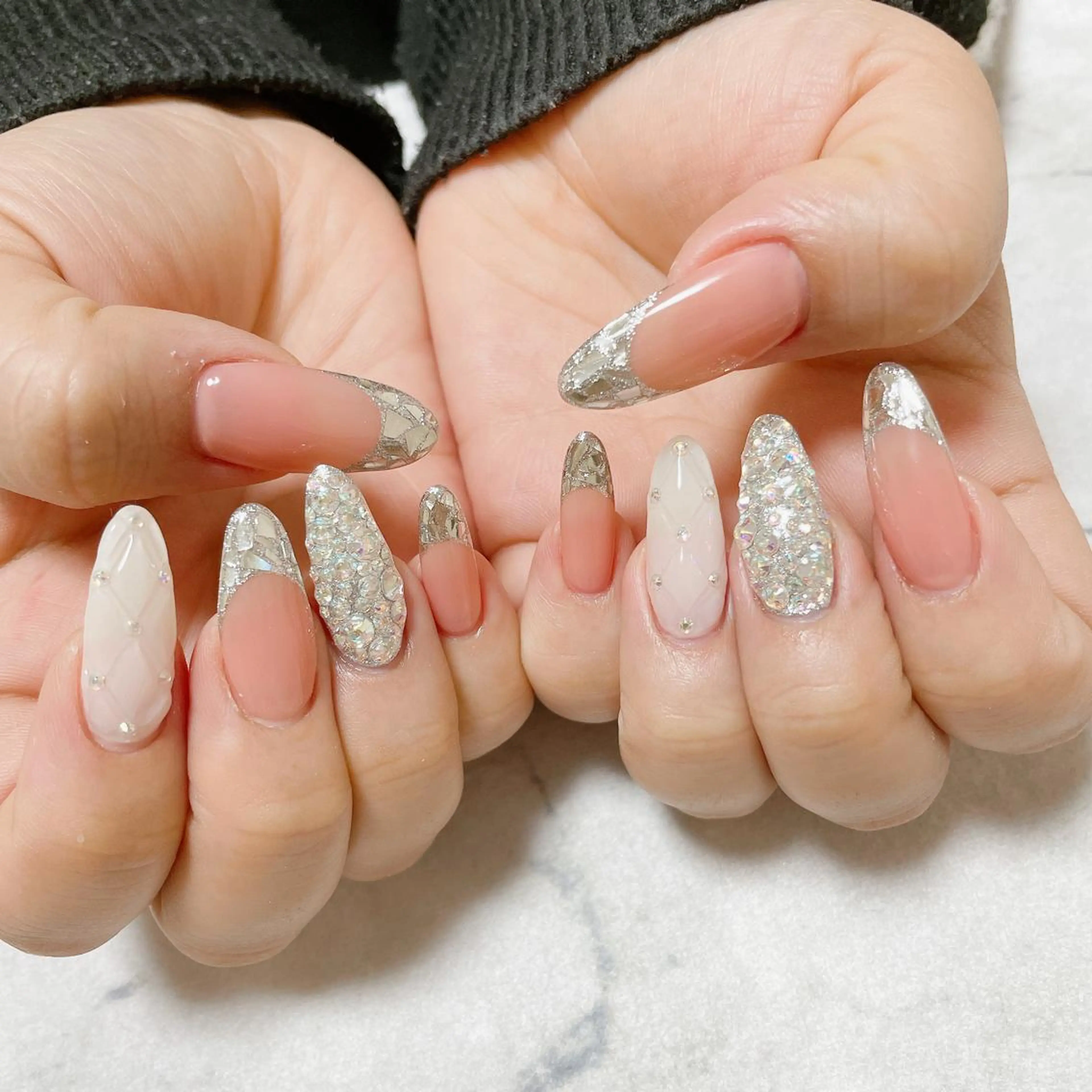 ネイル フレンチネイル ガラスフレンチ Jeremy ♡ HARUKAのネイルデザイン