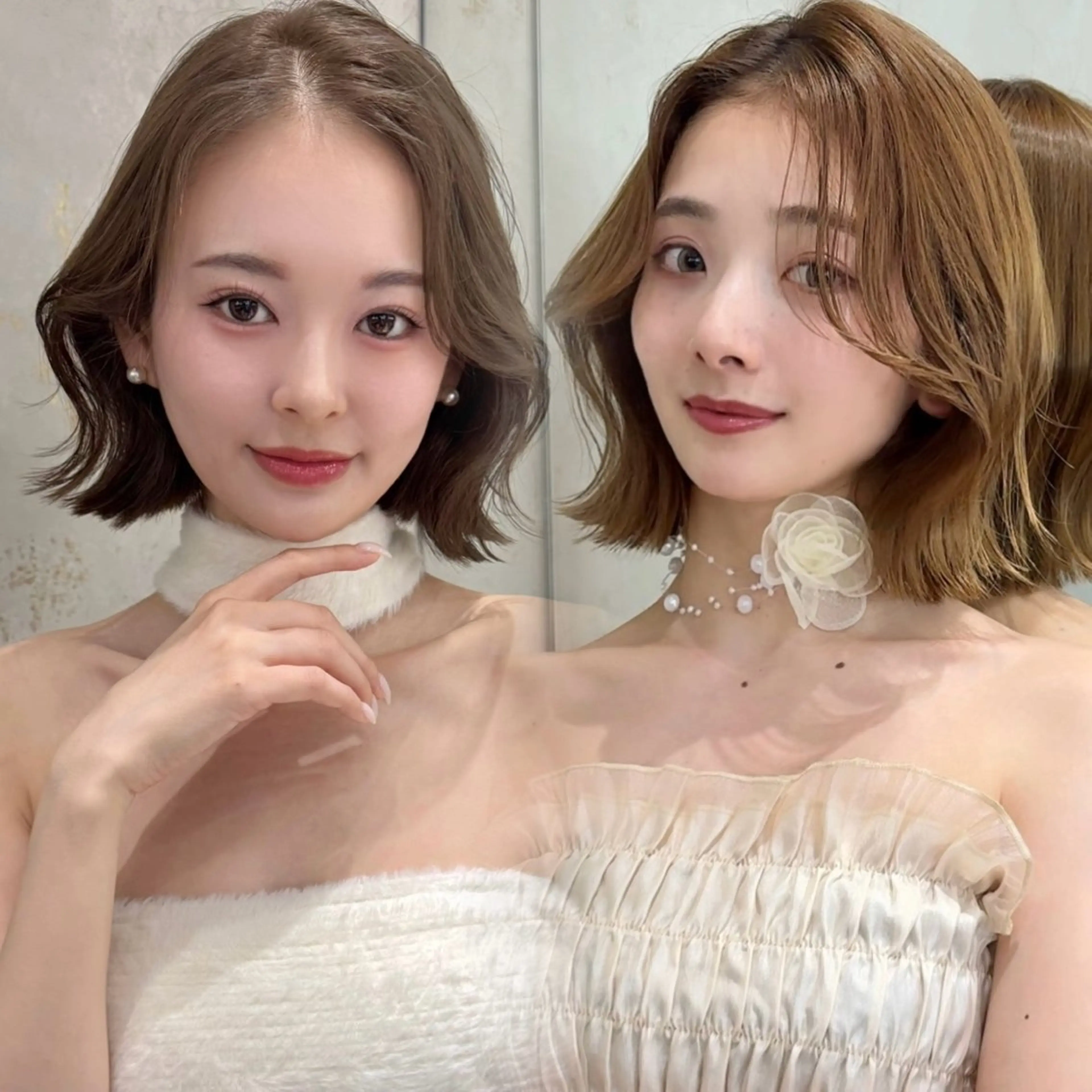 ショート カラー カット ヘアカラー トリートメント 莉乃/縮毛矯正/髪質 改善/艶カラーのヘアスタイル