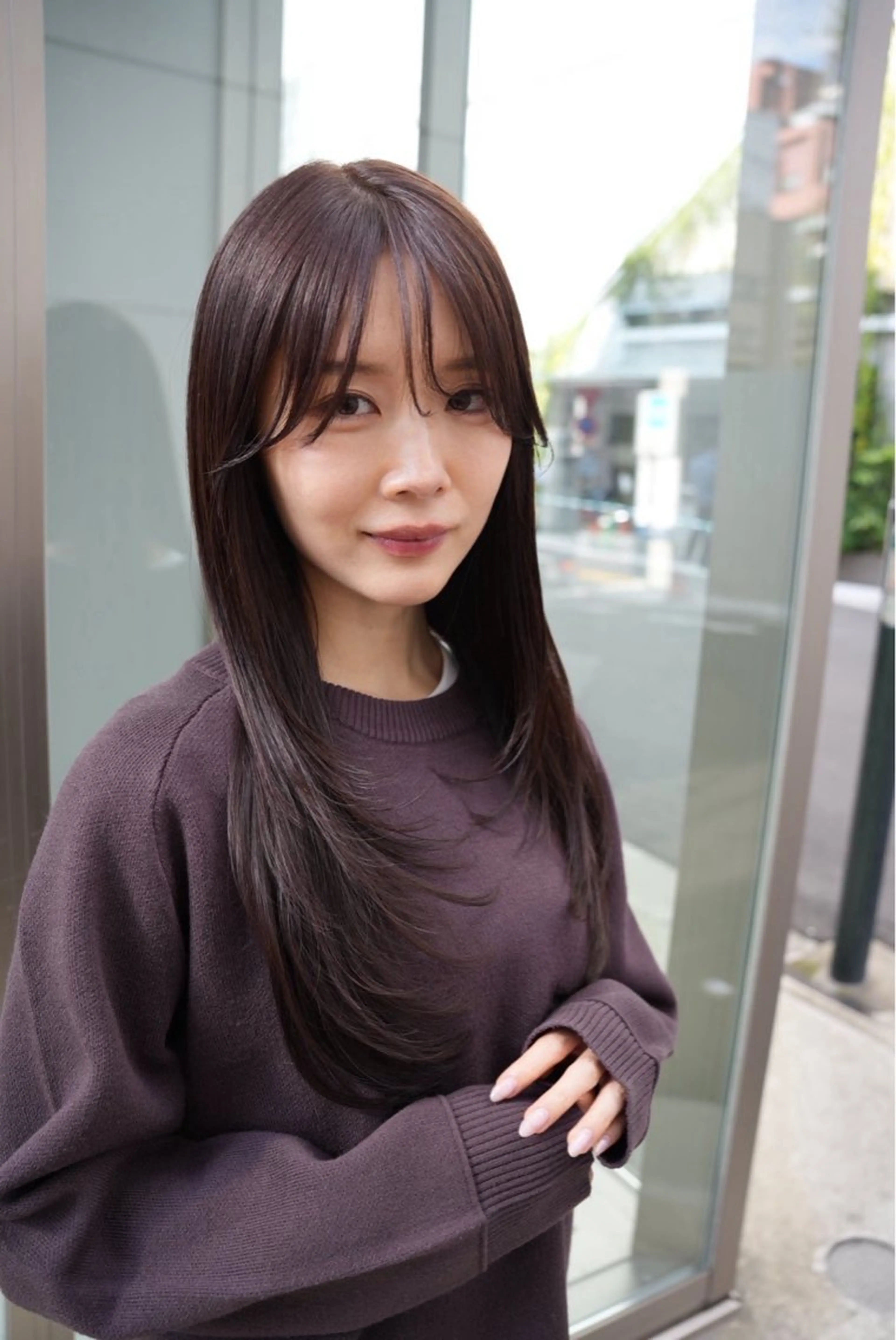 セミロング トリートメント 透明感カラー/伊藤 陸/soigneのヘアスタイル