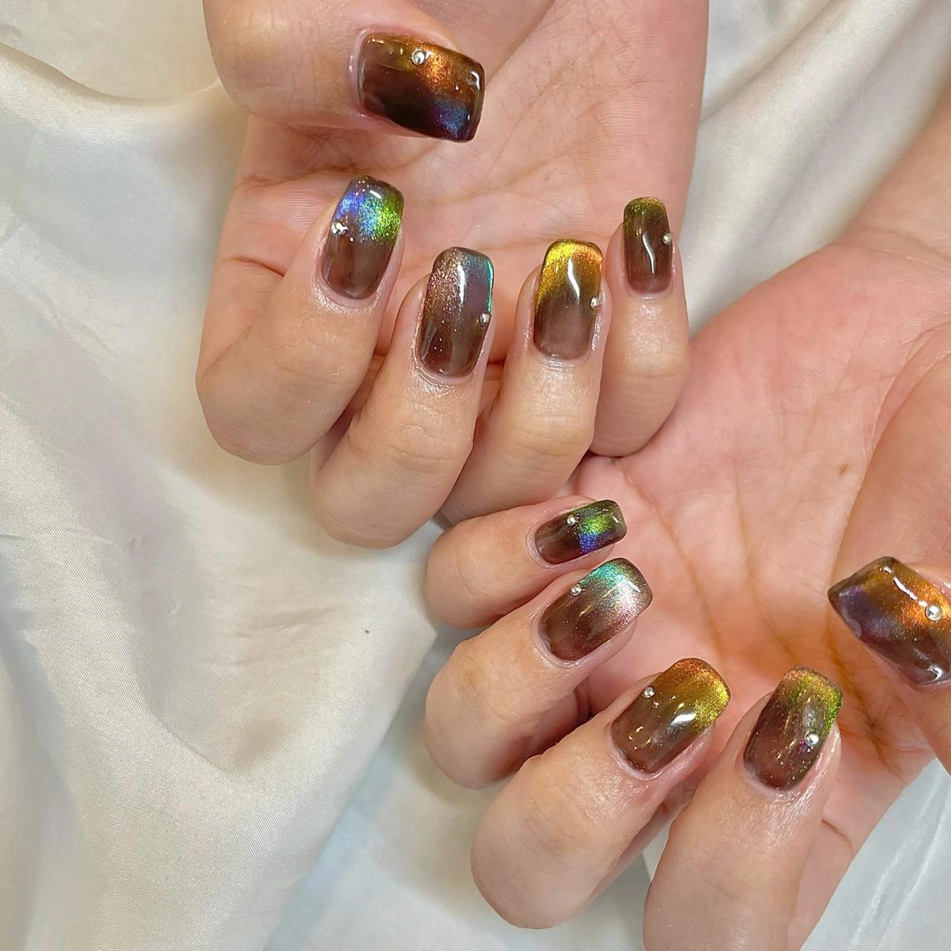 セミロング カラー パーマ ヘアアレンジ キッズ ネイル マツエク・マツパ アイブロウ マグネットネイル nail&eye Aoのマツエク・マツパデザイン