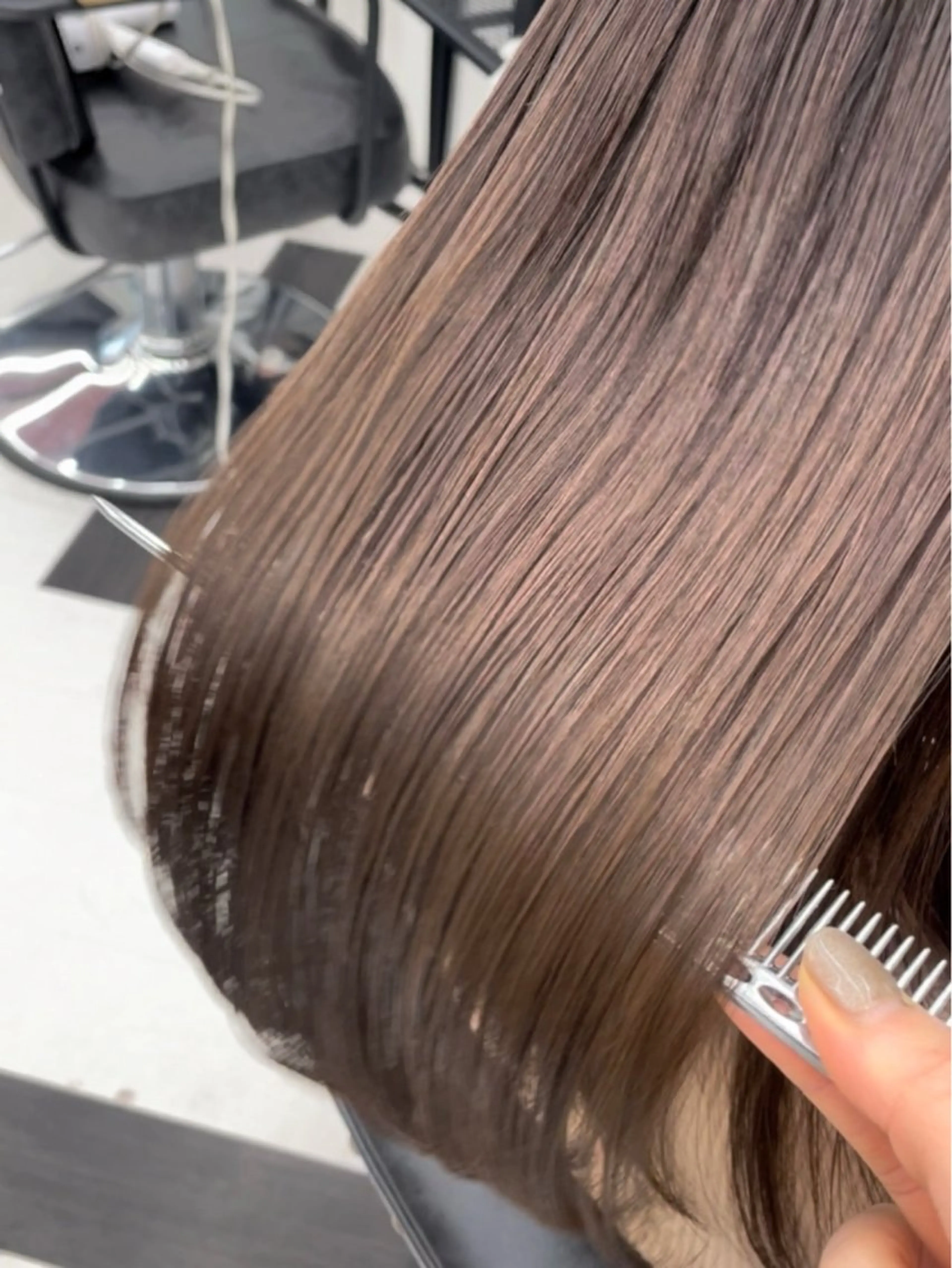 ロング カラー パーマ ヘアアレンジ メンズ 髪質改善 トリートメント 酸性ストレート ストレートパーマ mona/ ストレートスタイル✨のヘアスタイル