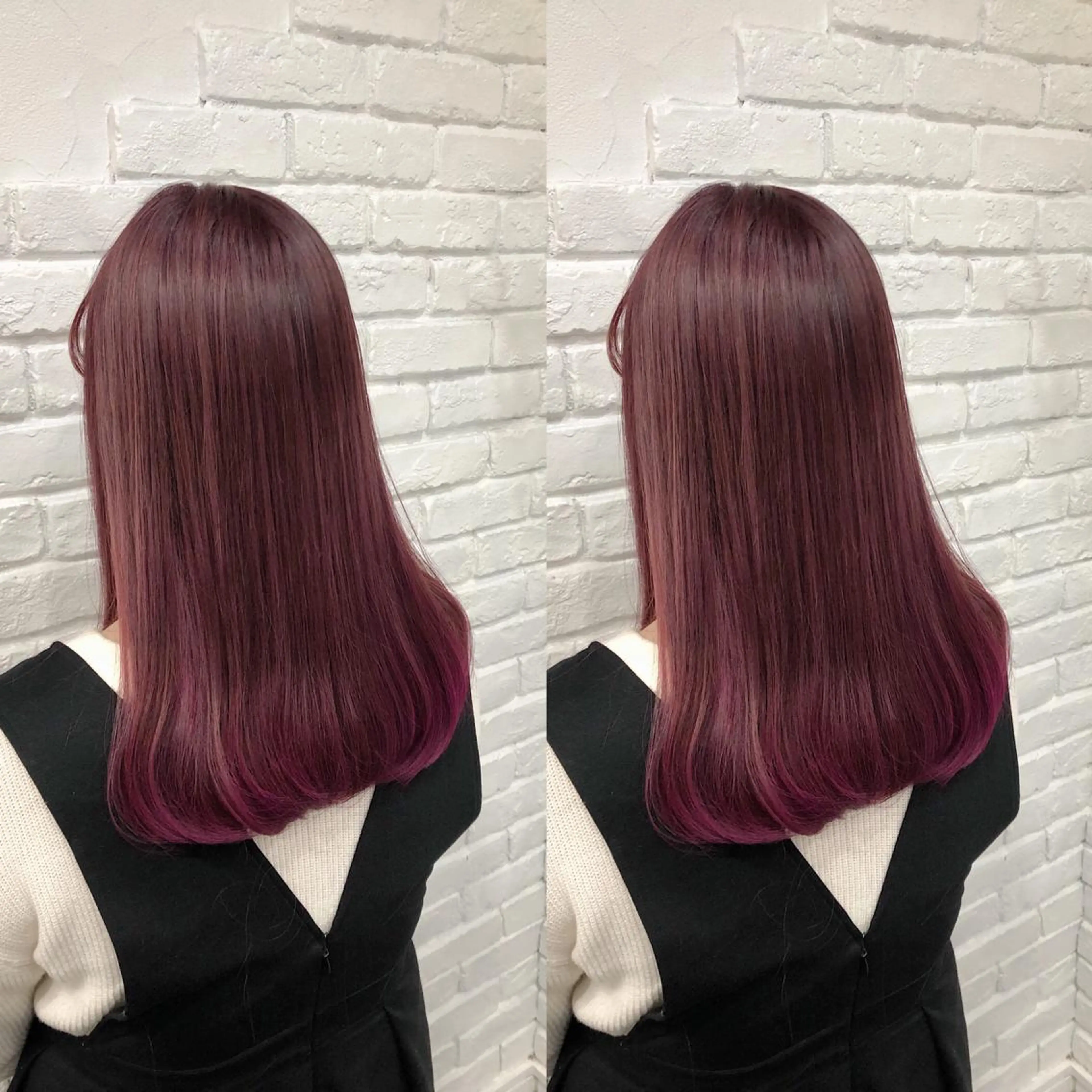 ロング カラー ヘアアレンジ メンズ キッズ グラデーションカラー ピンクカラー カット ヘアカラー トリートメント 💟Chloe原宿店 🩶ハイトーンのヘアスタイル