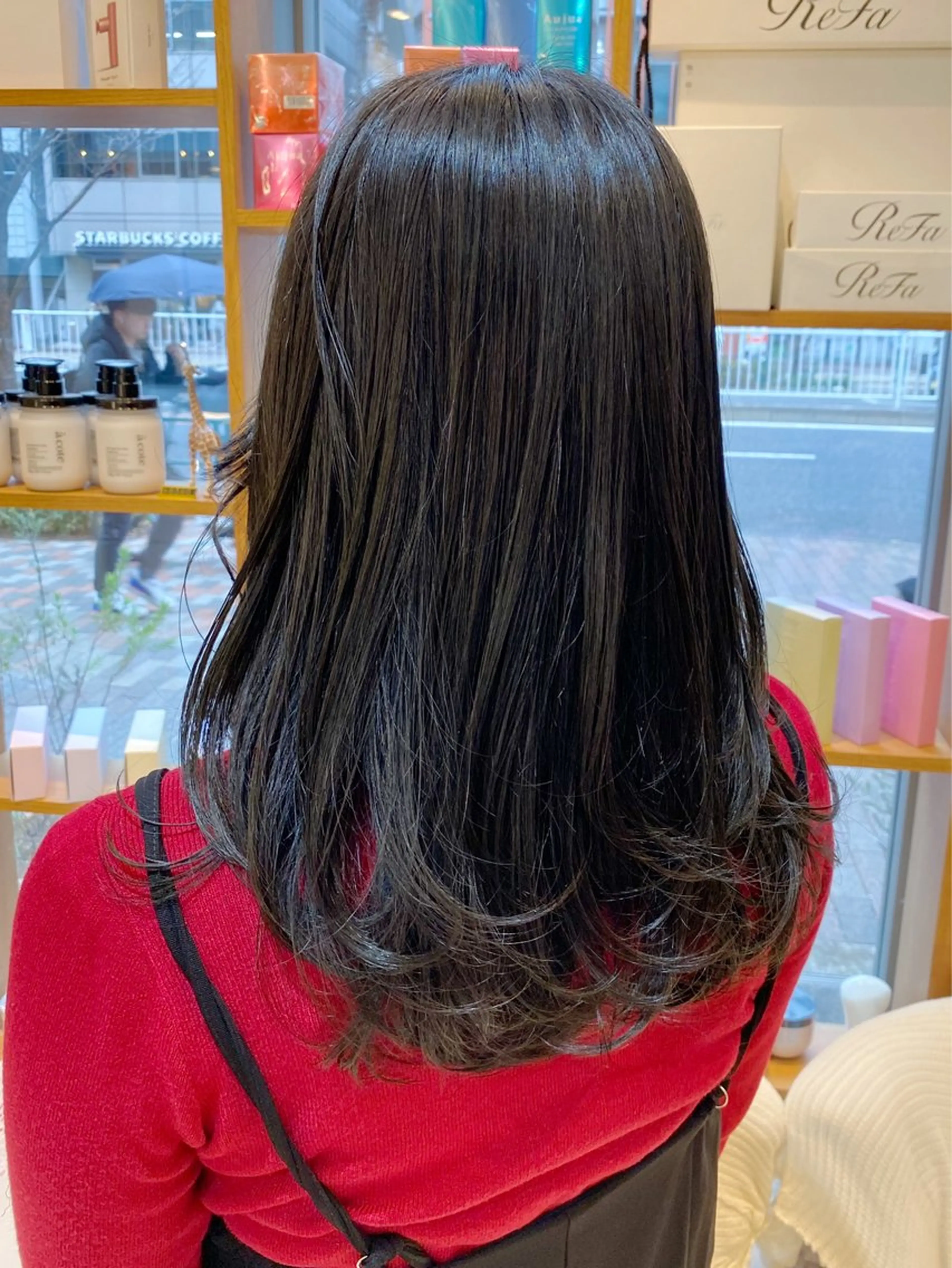 《❣️ミニモ限定33%off❣️》就活に‼️黒染め不使用暗めカラー🎨＋シルクトリートメント🌟の写真