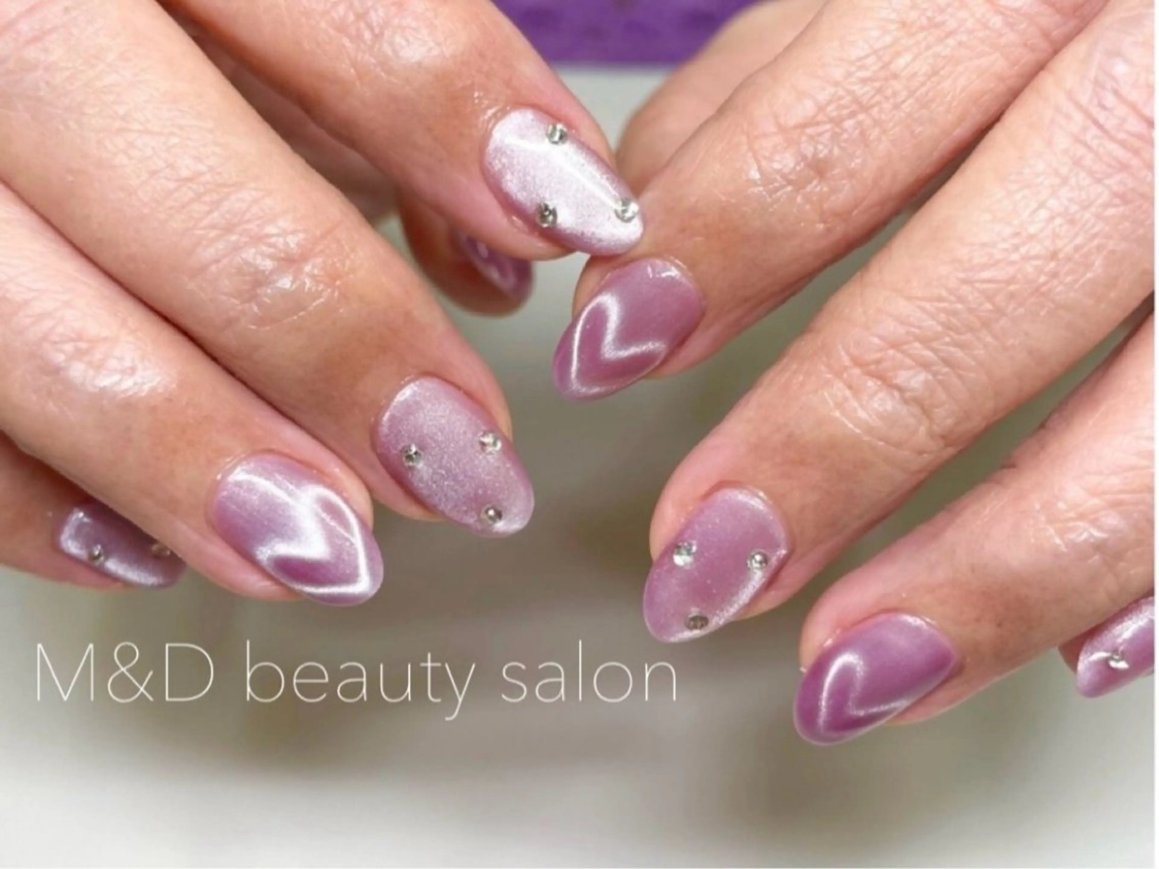 【オフあり】大人気ハートマグネットネイル♪お好きなカラーで5本まで可◎ご新規・1か月以内再来オフ無料◎パラジェル変更無料の写真