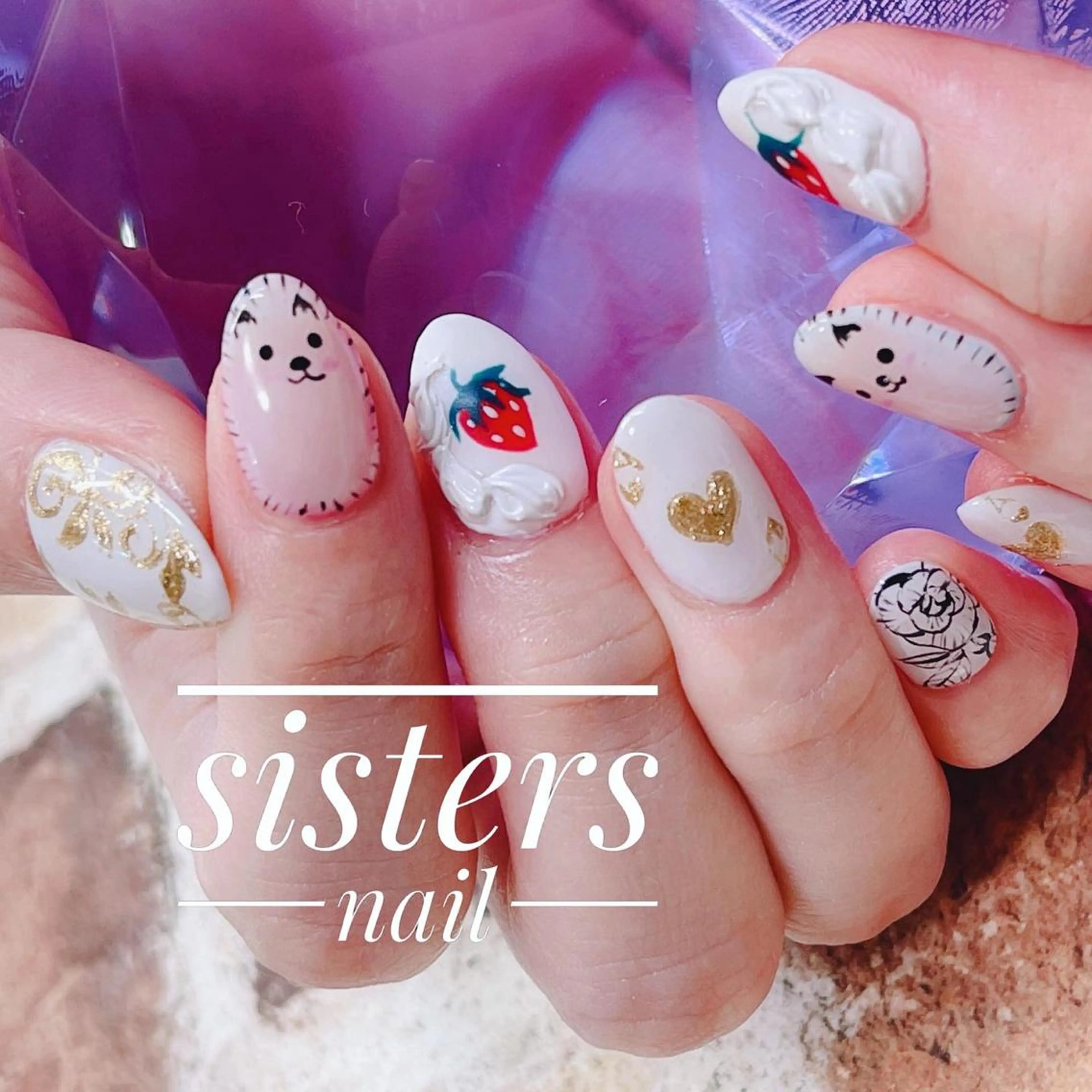 ネイル アートネイル ハート sisters nail.fのネイルデザイン