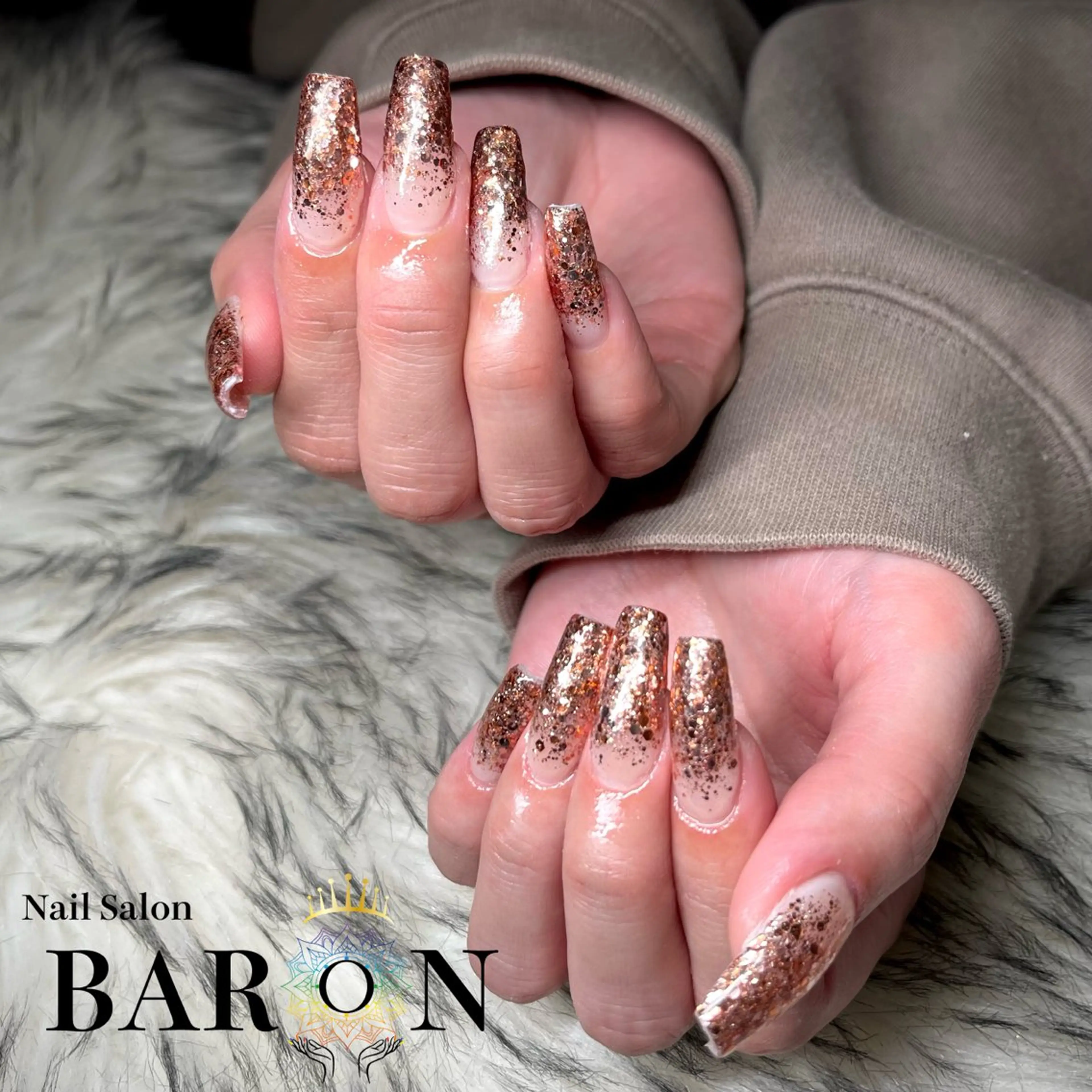 ネイル グラデーション ラメ(グリッター) ラメグラデーション ハンドネイル ☆SAKI☆ BARON 店長のネイルデザイン