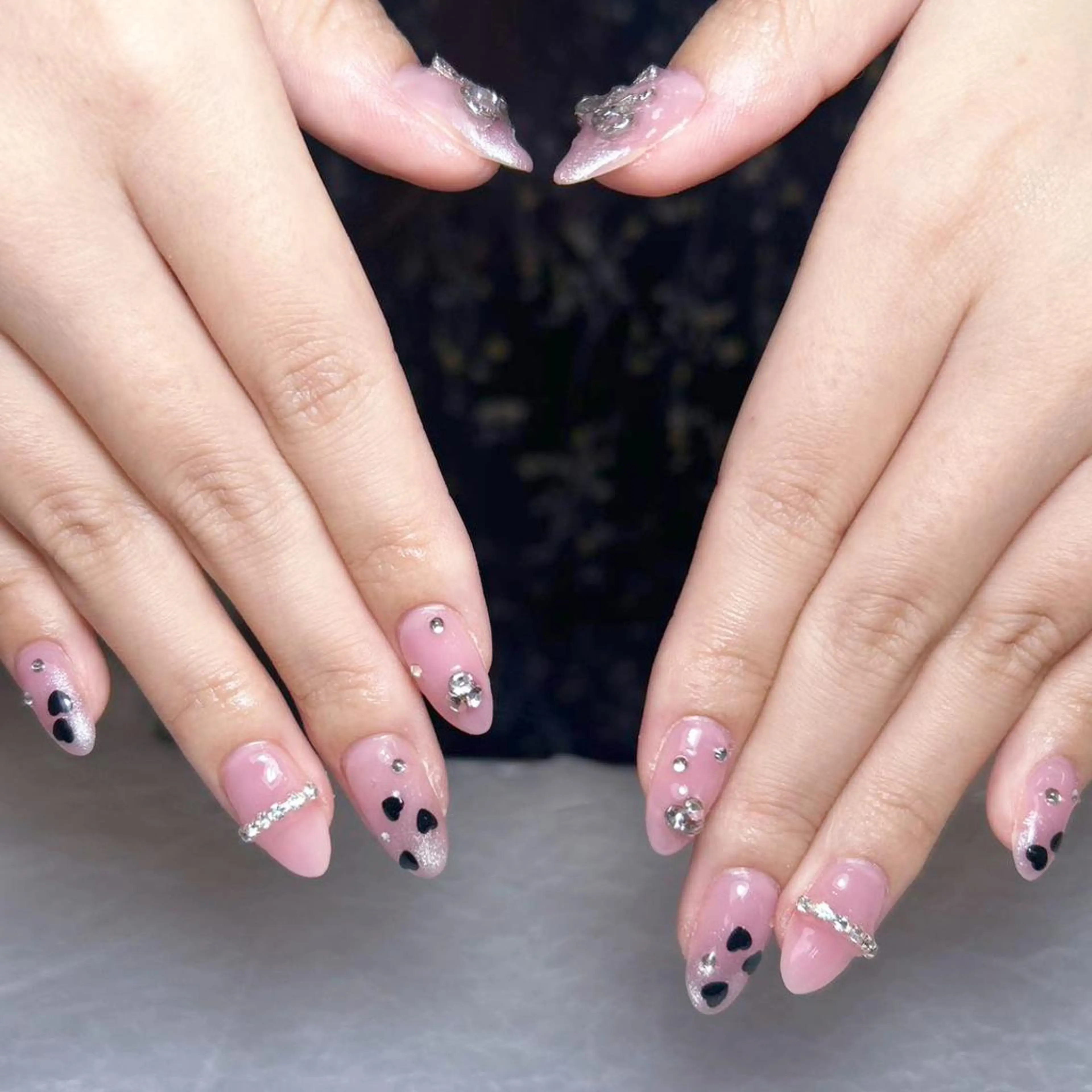 ネイル アートネイル オーロラネイル ガーリー キラキラネイル 韓国ネイル ハンドネイル Diamond NAIL💝のネイルデザイン