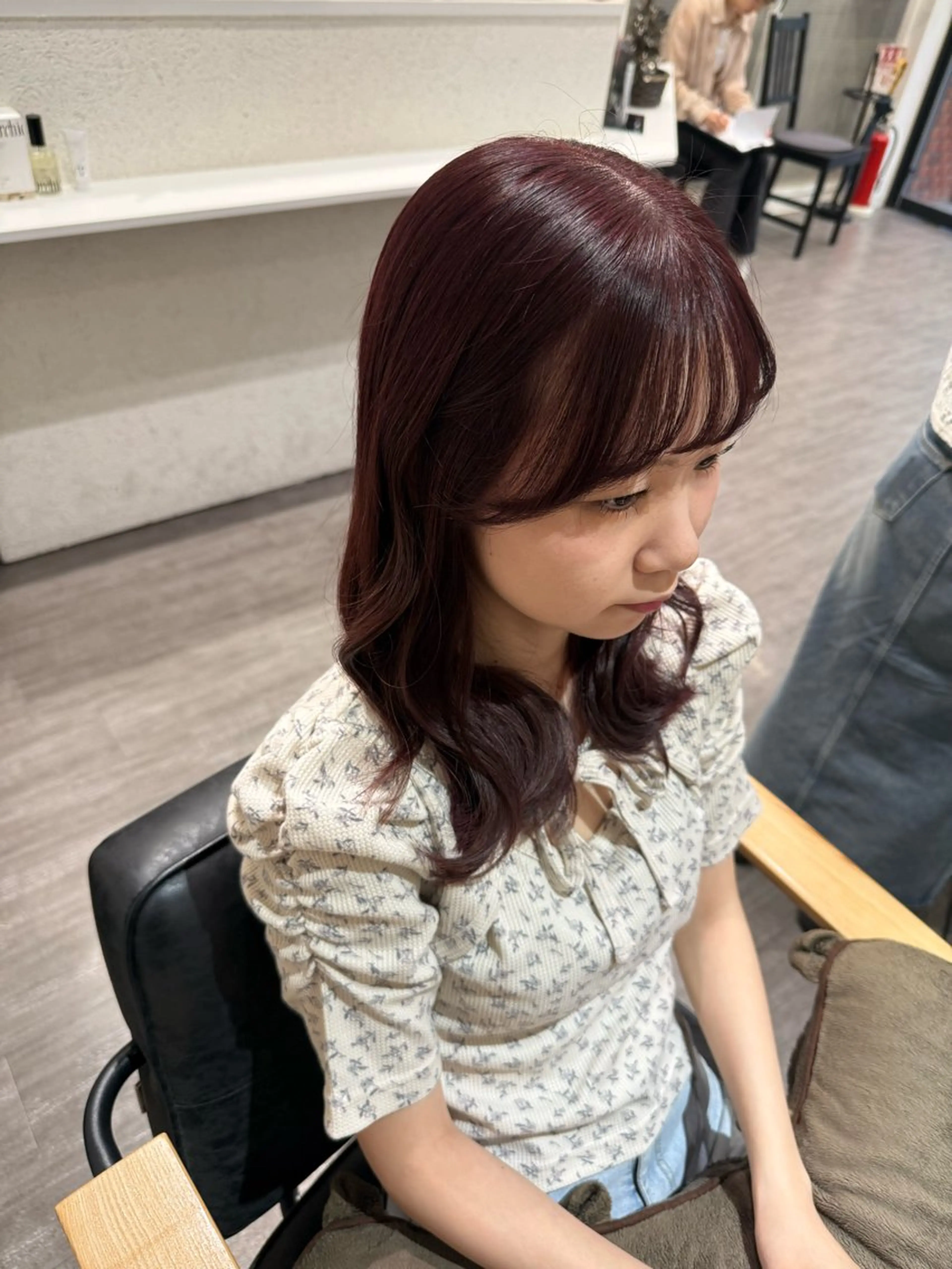 ミディアム カラー ピンクカラー ローズカラー カット ヘアカラー トリートメント 艶髪レイヤー上田 紗也🇰🇷💗のヘアスタイル