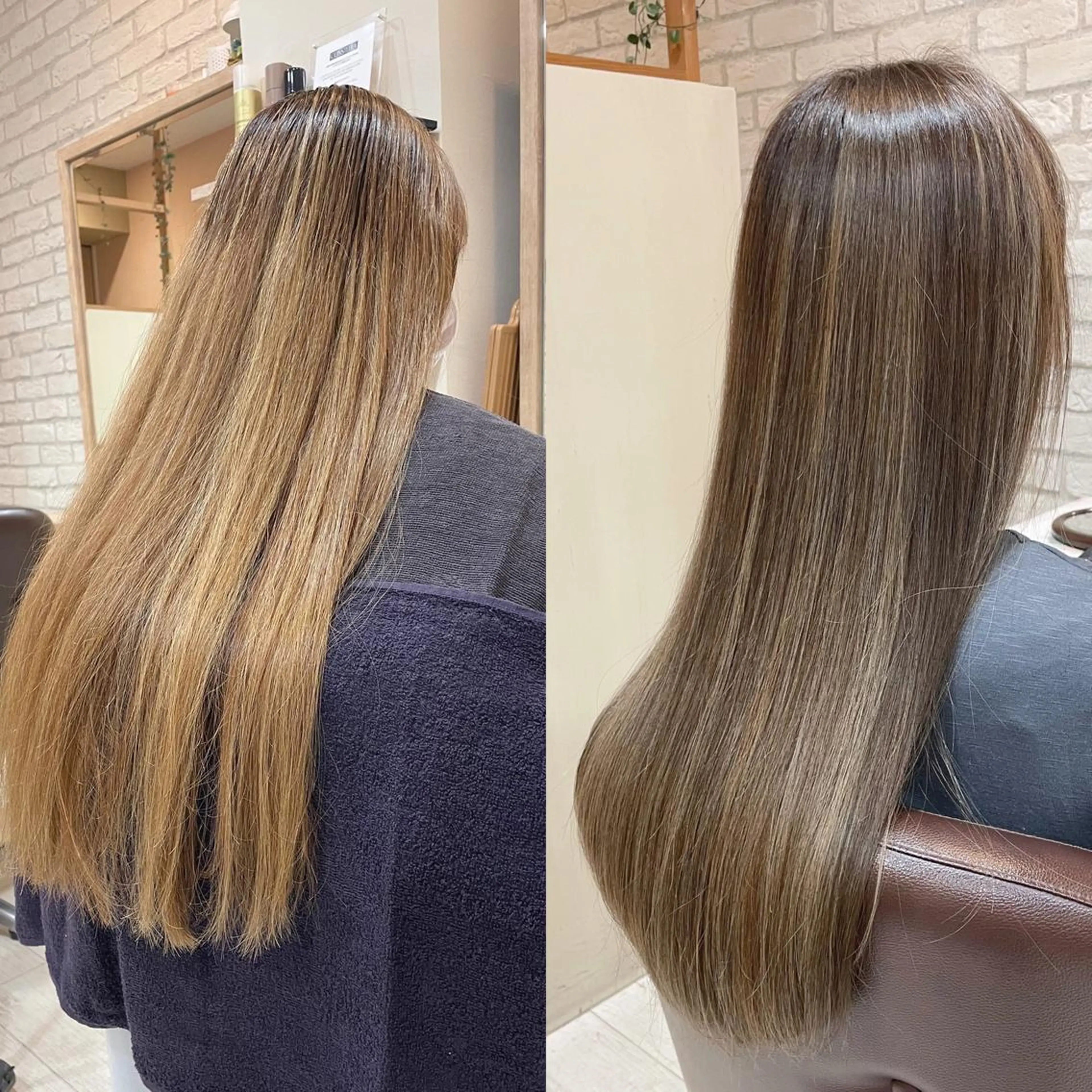 ロング カラー 透明感カラー ハイライトカラー ハイライト カット ヘアカラー トリートメント 清水 有実子のヘアスタイル