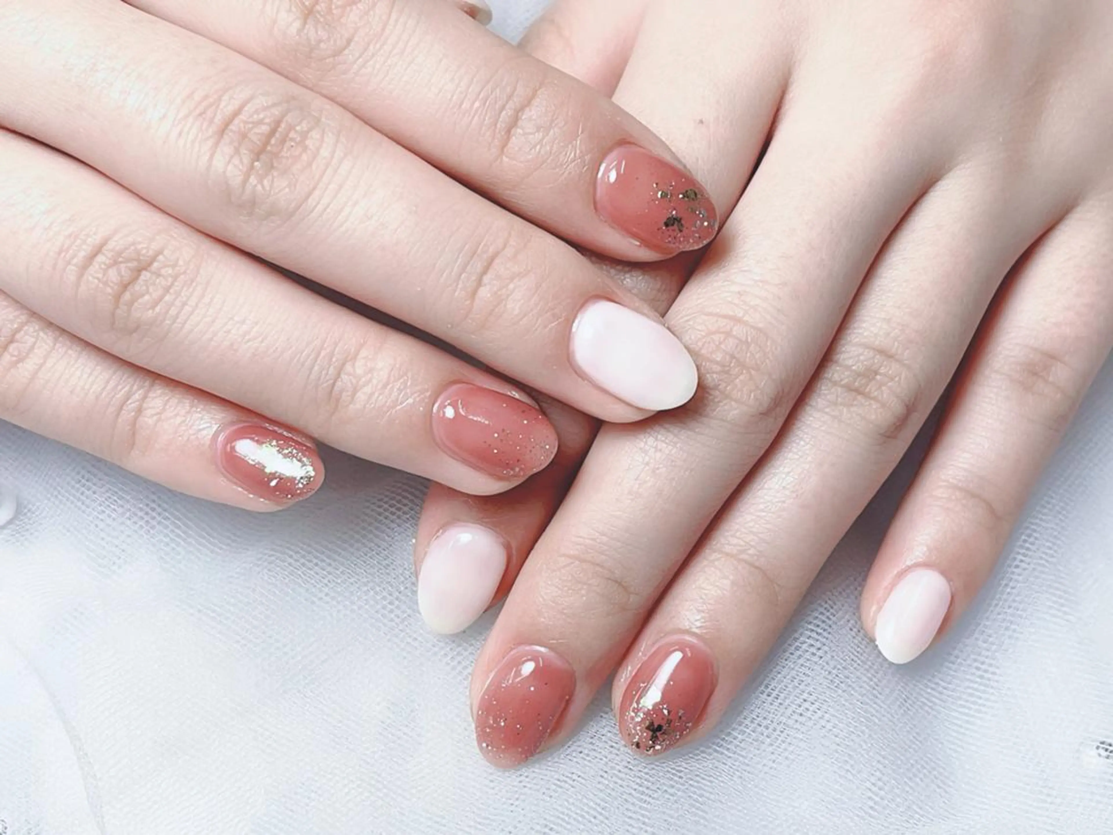 メンズ ネイル アートネイル フレンチネイル ジェルネイル キラキラネイル パラジェル Bloom kabukiのネイルデザイン