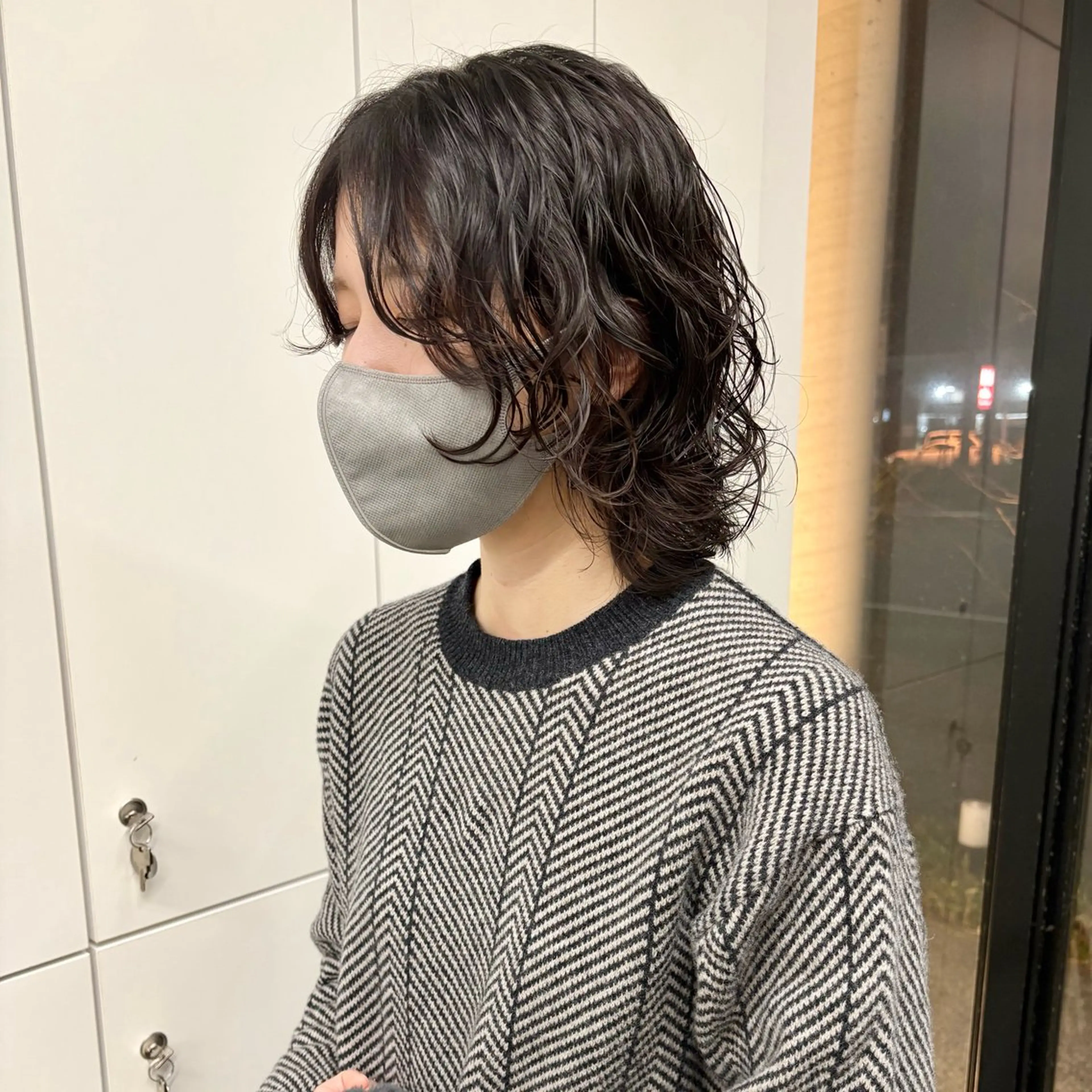 ミディアム パーマ ミディアムパーマ ウルフカット YUKO/ 似合わせ韓国風パーマのヘアスタイル