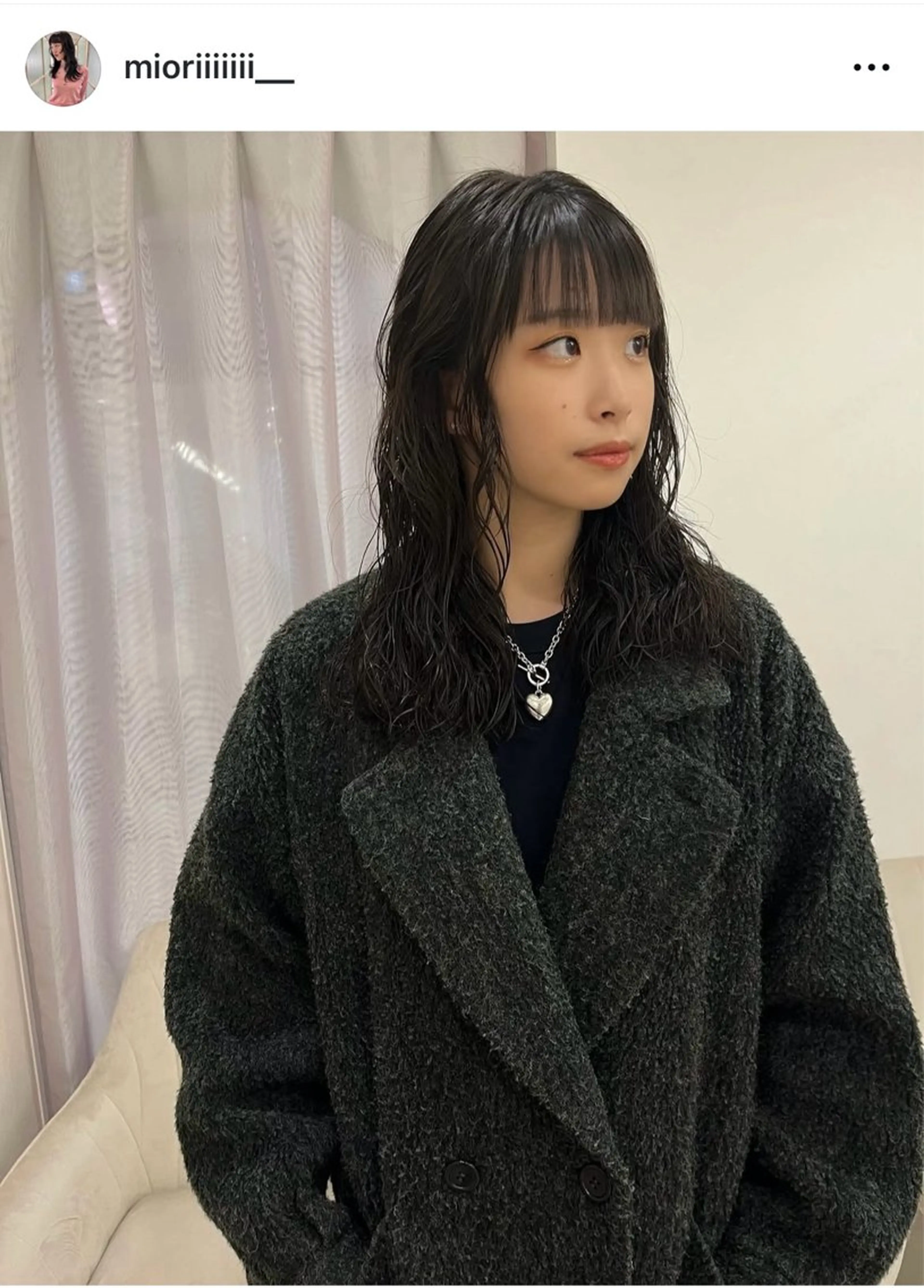 ミディアム パーマ カット パーマ トリートメント 松村 澪里のヘアスタイル