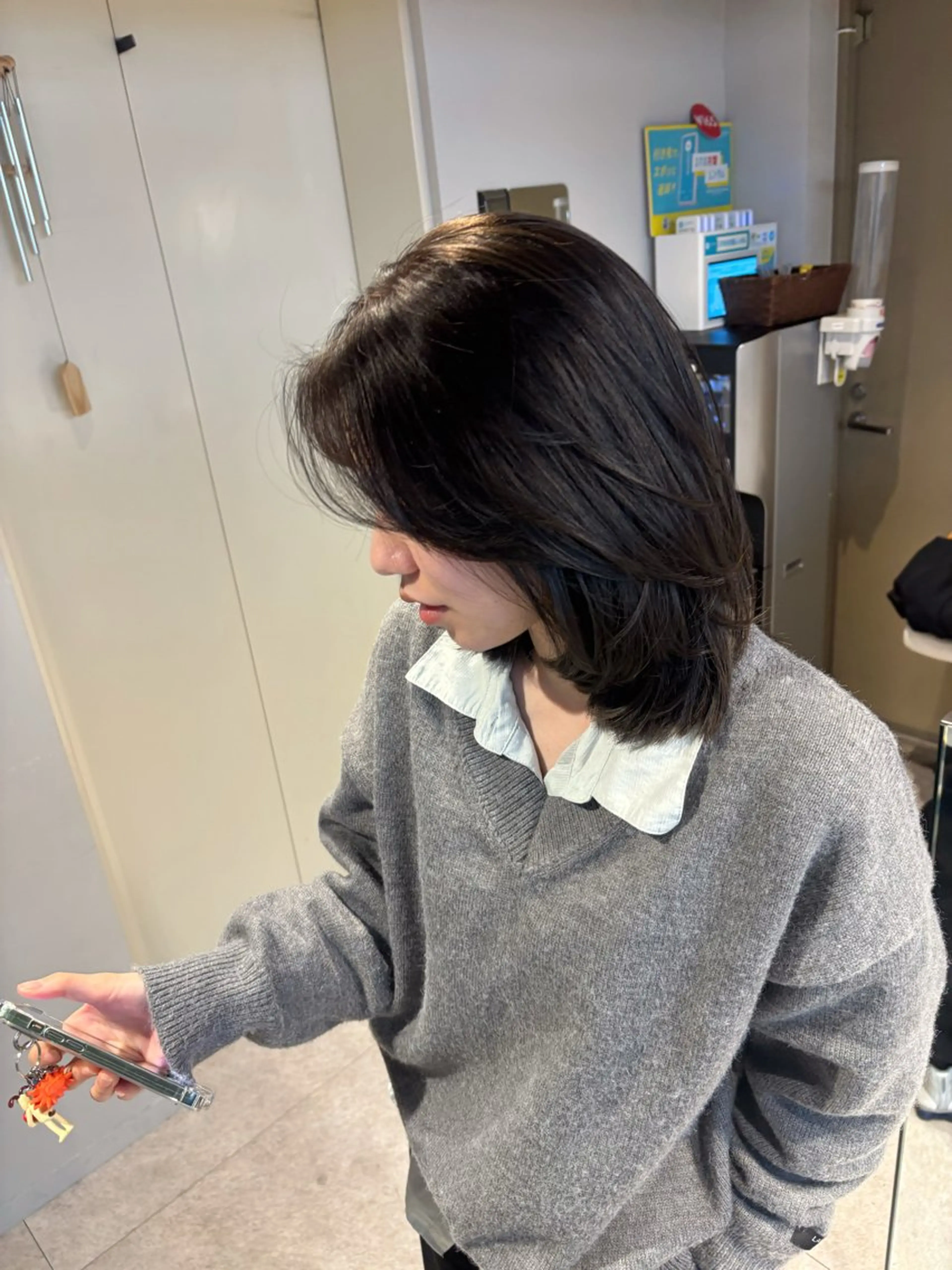 ミディアム カラー 透明感カラー 髪質改善 レイヤーカット カット ヘアカラー トリートメント ヘッドスパ ヒマワリ/ ワンホン/髪質改善のヘアスタイル