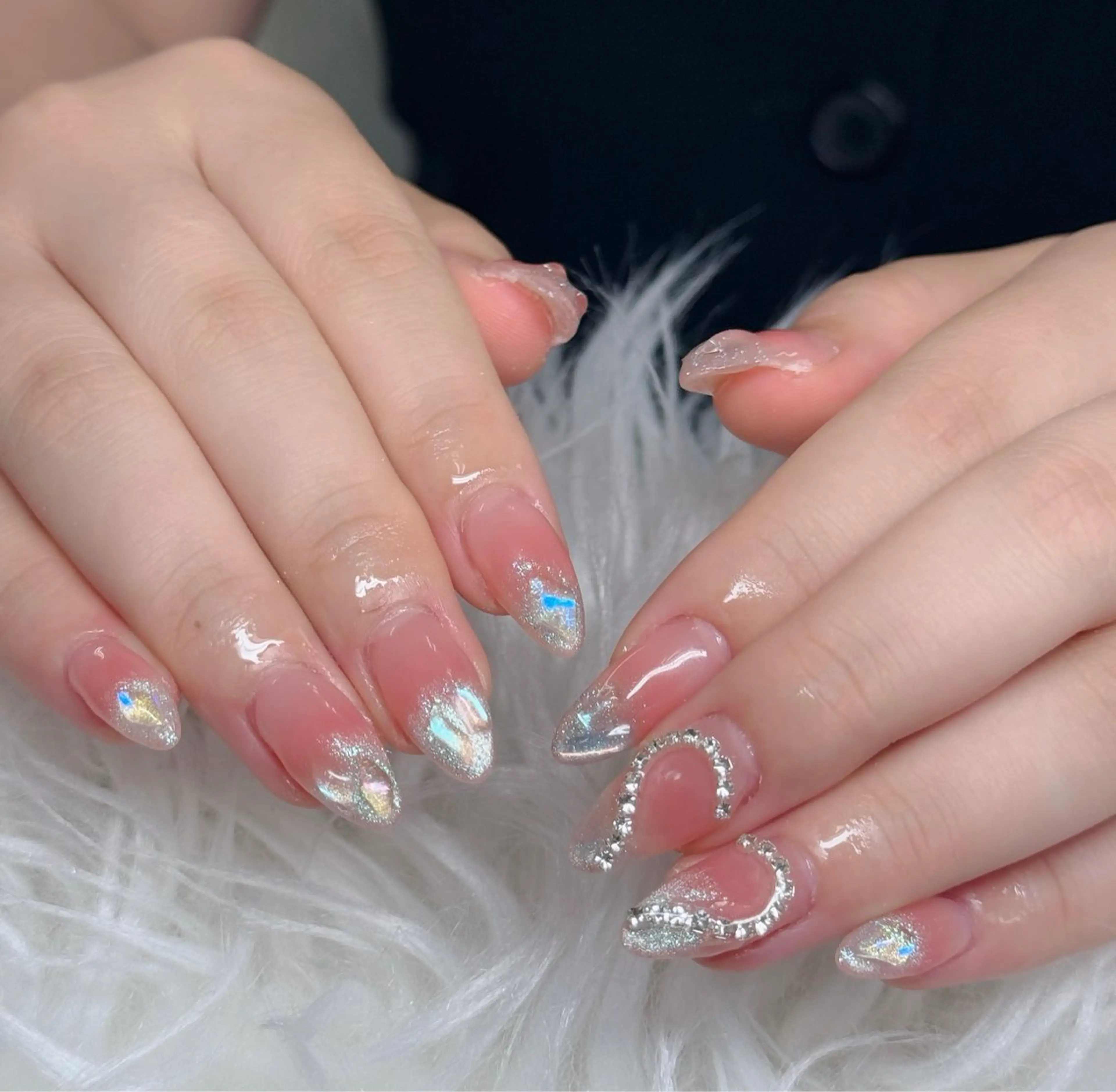 ネイル フットネイル フレンチネイル グラデーション 韓国ネイル ロングネイル Hani Nail Salonのネイルデザイン