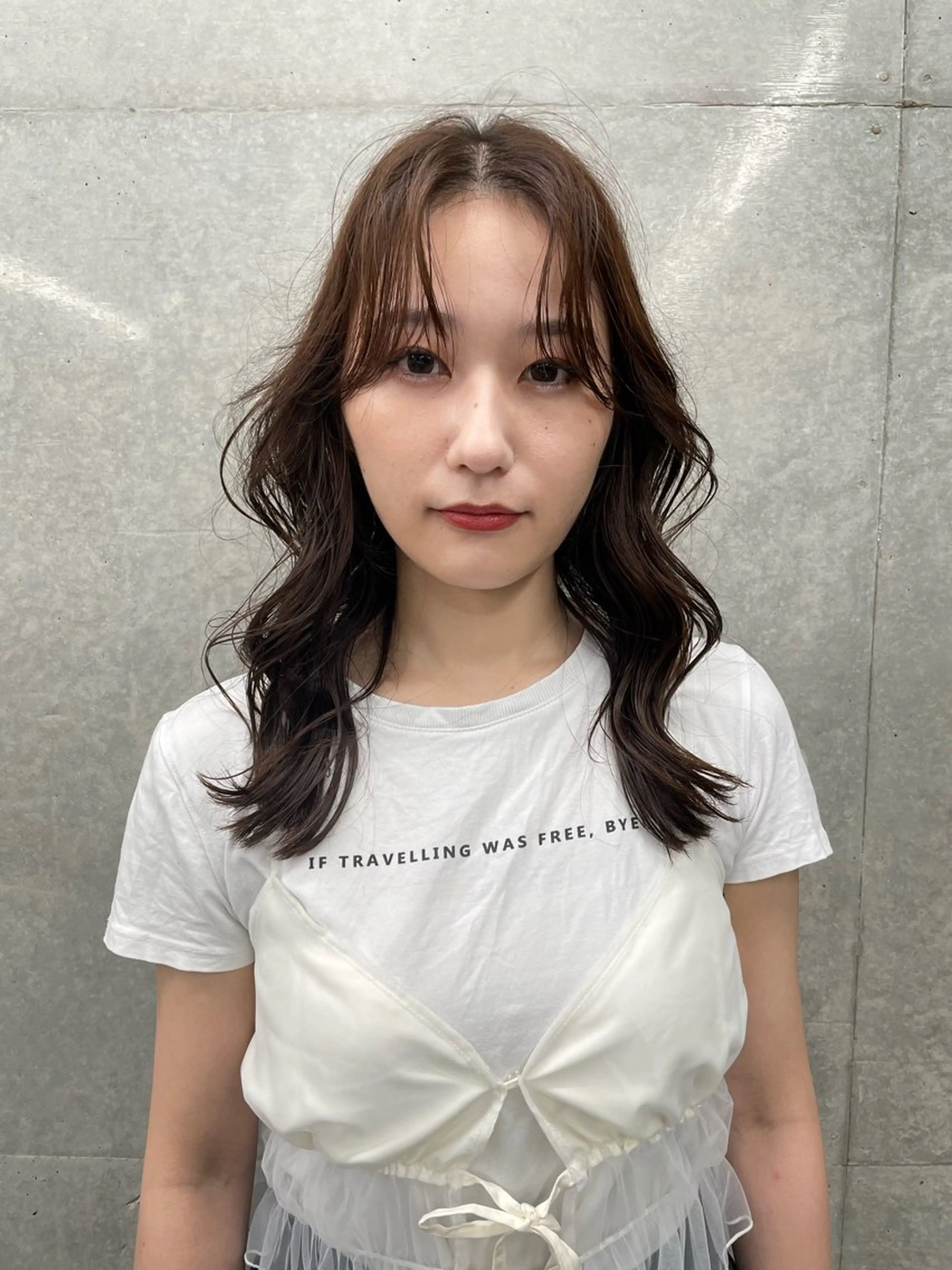 セミロング カラー ヘアカラー トリートメント 菊地 柚乃のヘアスタイル