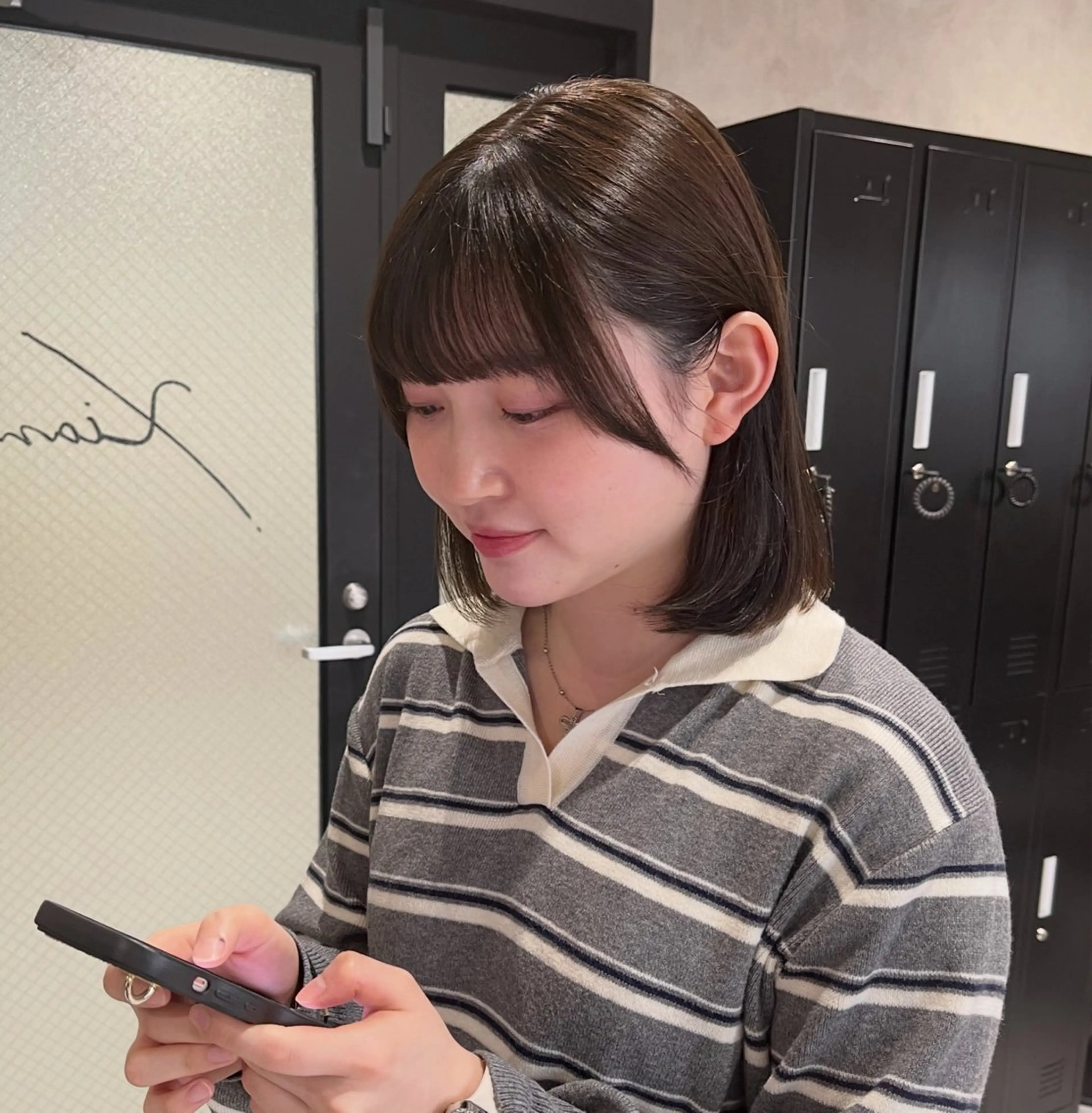 ミディアム カラー 透明感カラー ボブ 髪質改善 縮毛矯正 カット ヘアカラー 《.Xian》ナツミ /ボブ/顔周りカットのヘアスタイル