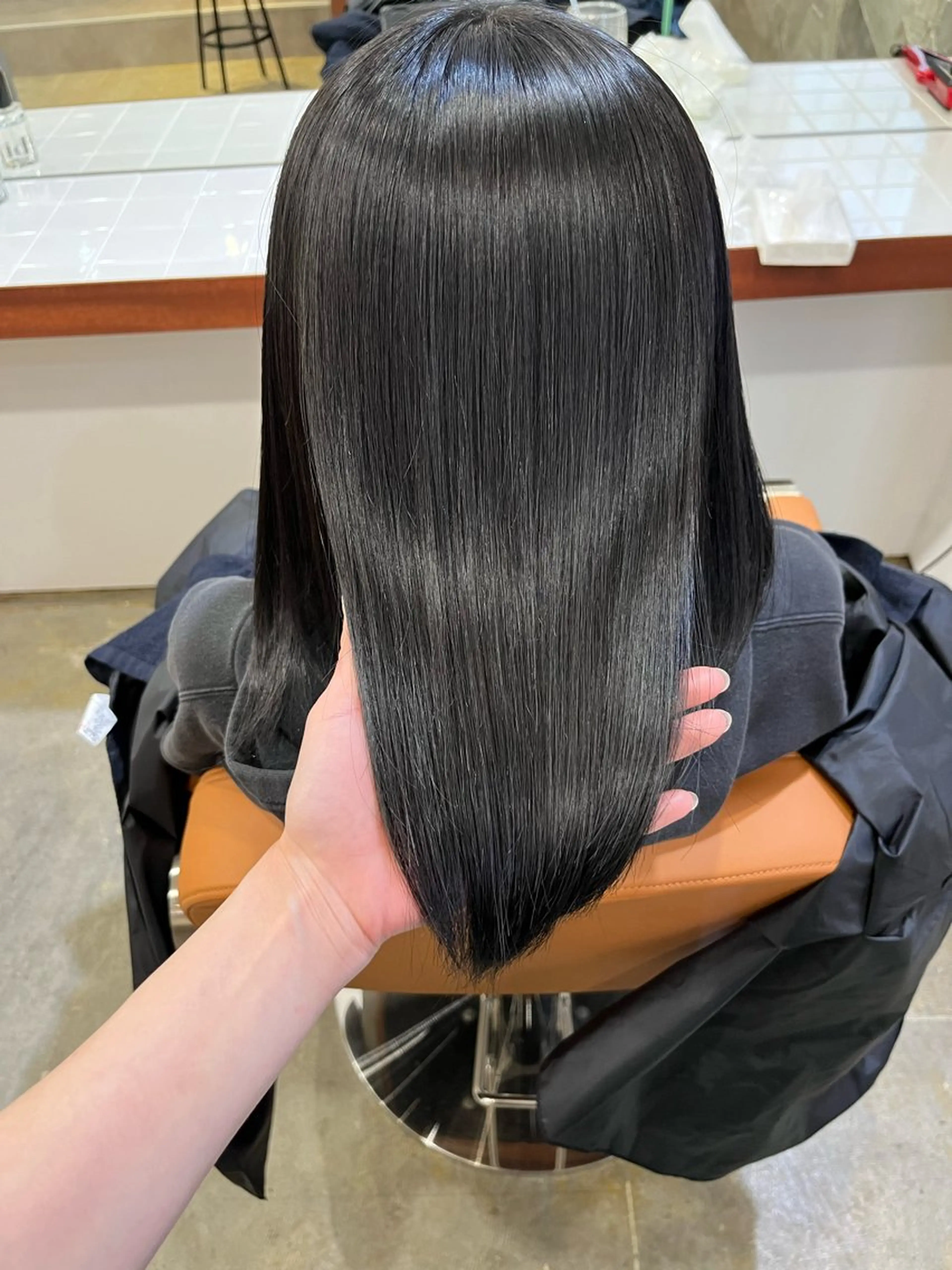 ミディアム 縮毛矯正 HEW所属・Sanaダブルカラー ✨️パルコ徒歩1分のヘアスタイル