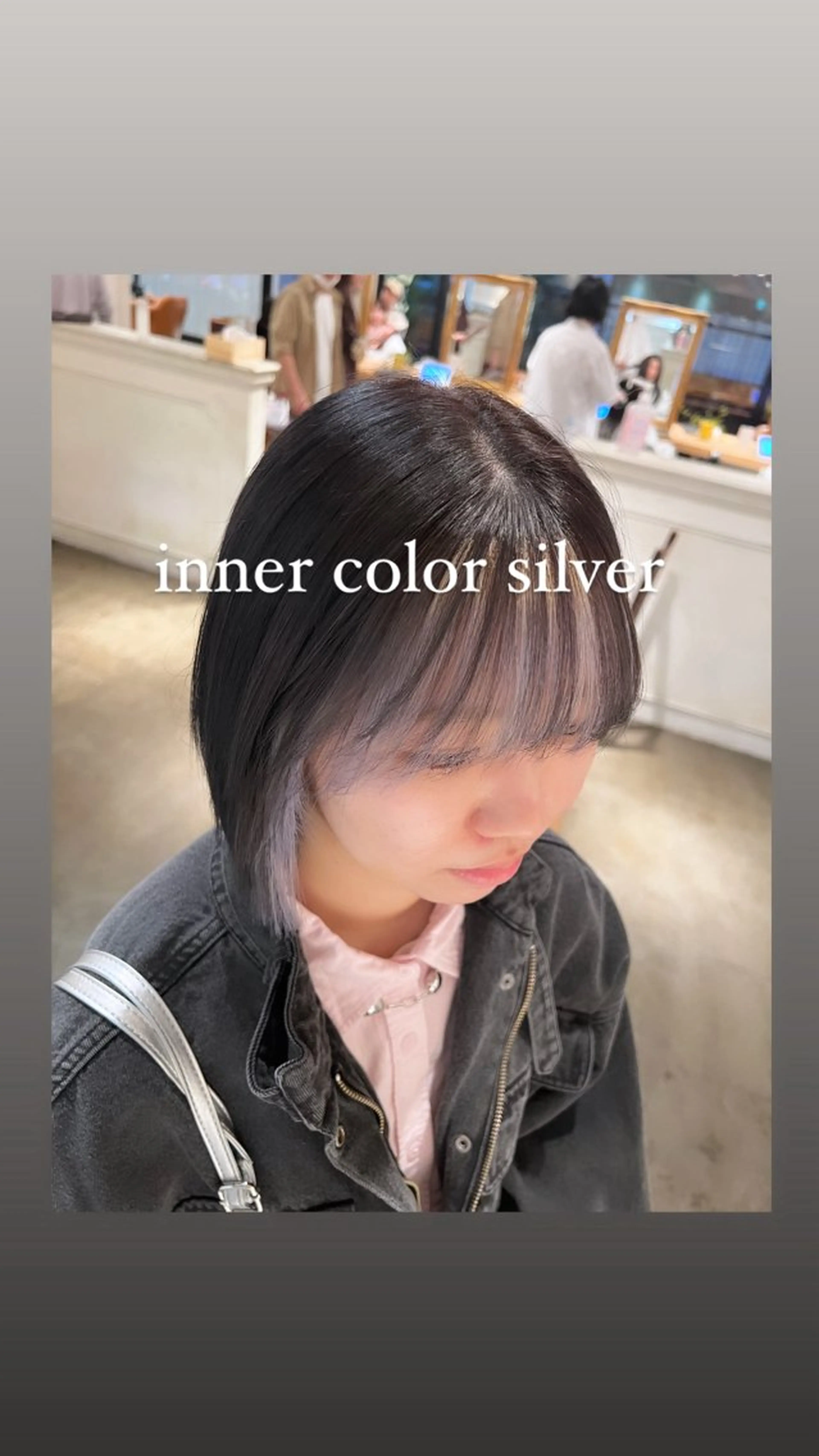 ショート カラー インナーカラー シルバー カット ヘアカラー トリートメント ハイライト/インナー /ブリーチ/レイヤーのヘアスタイル