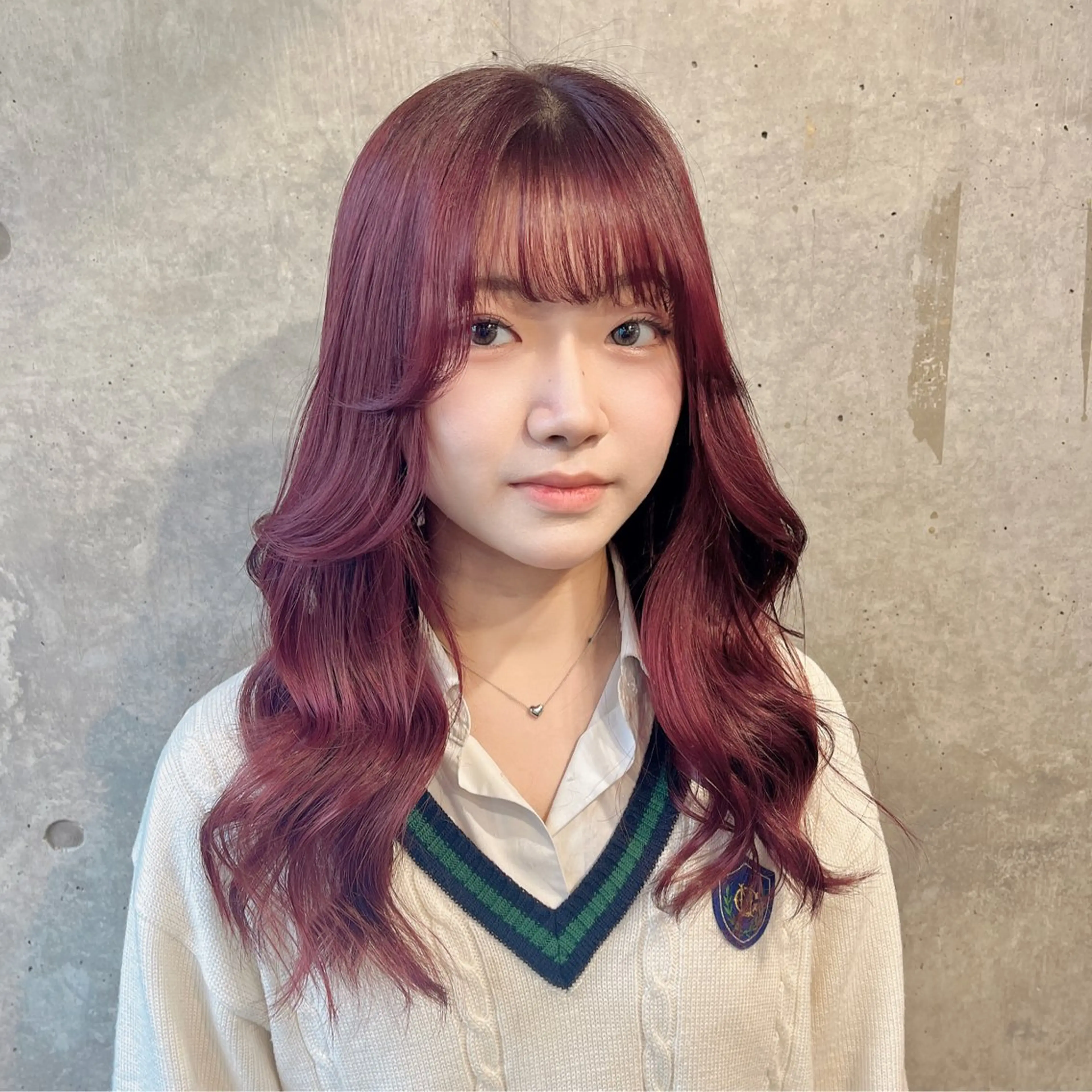 ロング カラー ブリーチ カシス ダブルカラー ブリーチなしカラー ピンクカラー ヘアカラー 藤澤 夏実/インナーカラーのヘアスタイル