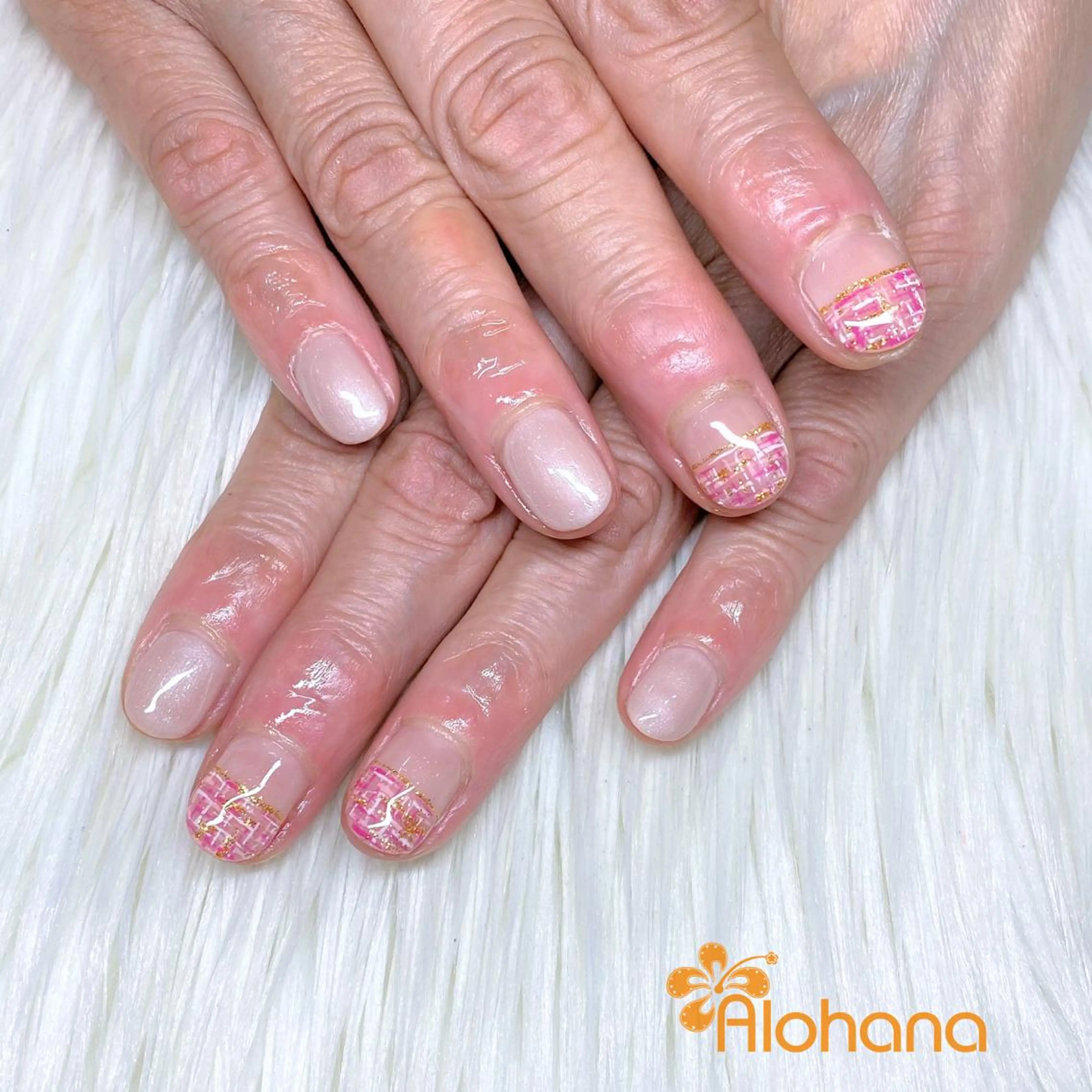 ネイル ツイードネイル ハンドネイル Alohana所属・Alohana Minaのネイルデザイン