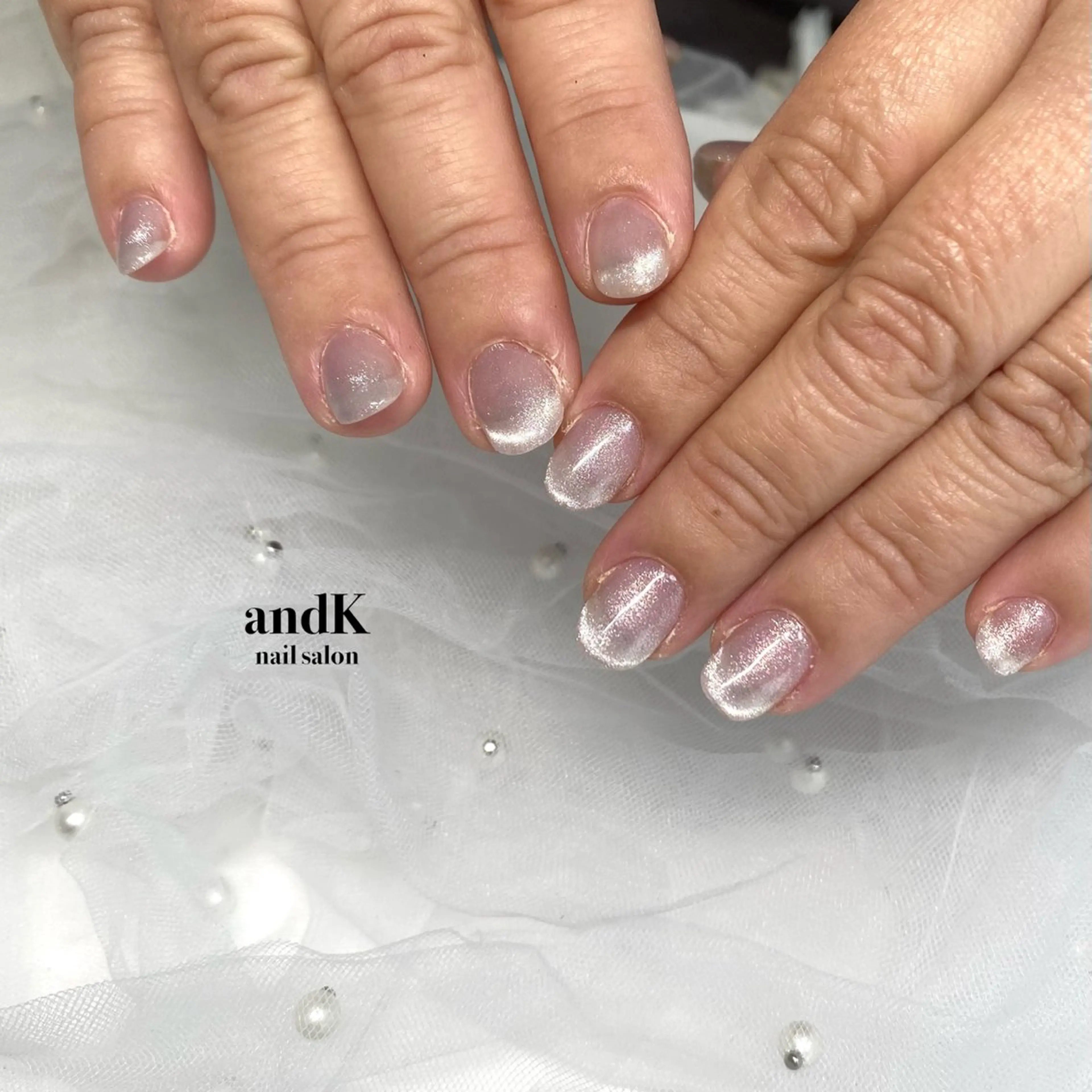 ネイル フレンチネイル マグネットネイル マグネットフレンチ andK nail salonのネイルデザイン