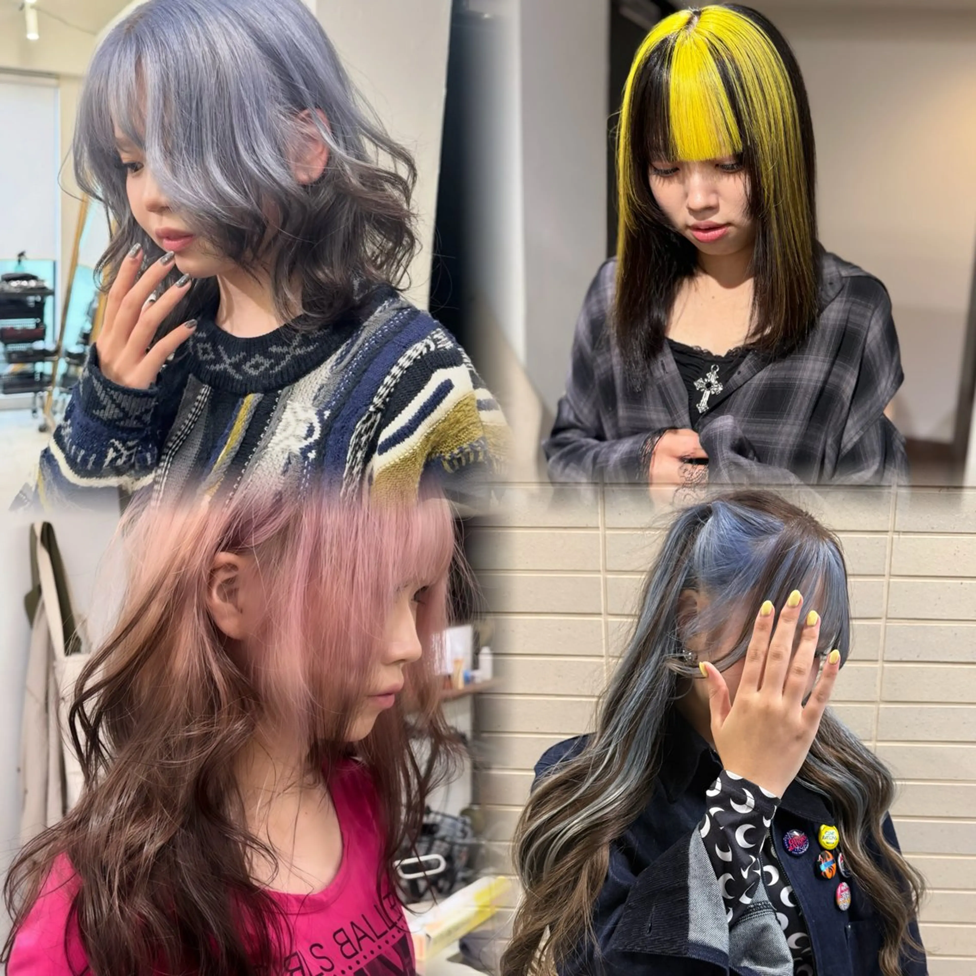 ロング カラー ハイトーンカラー ヘアカラー トリートメント カナ：ホワイトカラー /ピンクカラー‎のヘアスタイル