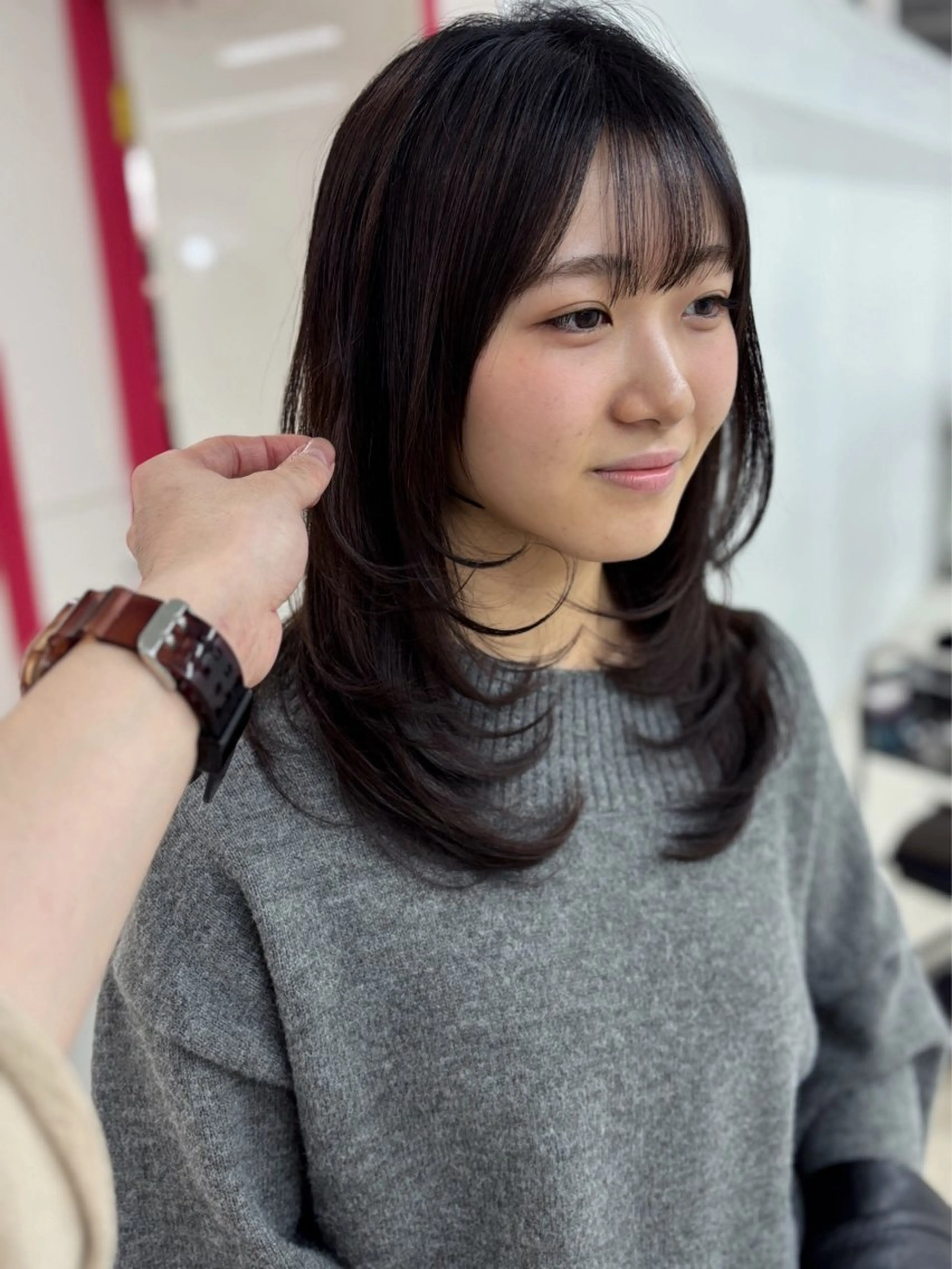 セミロング カラー カット ヘアカラー トリートメント 冨木 雄斗のヘアスタイル