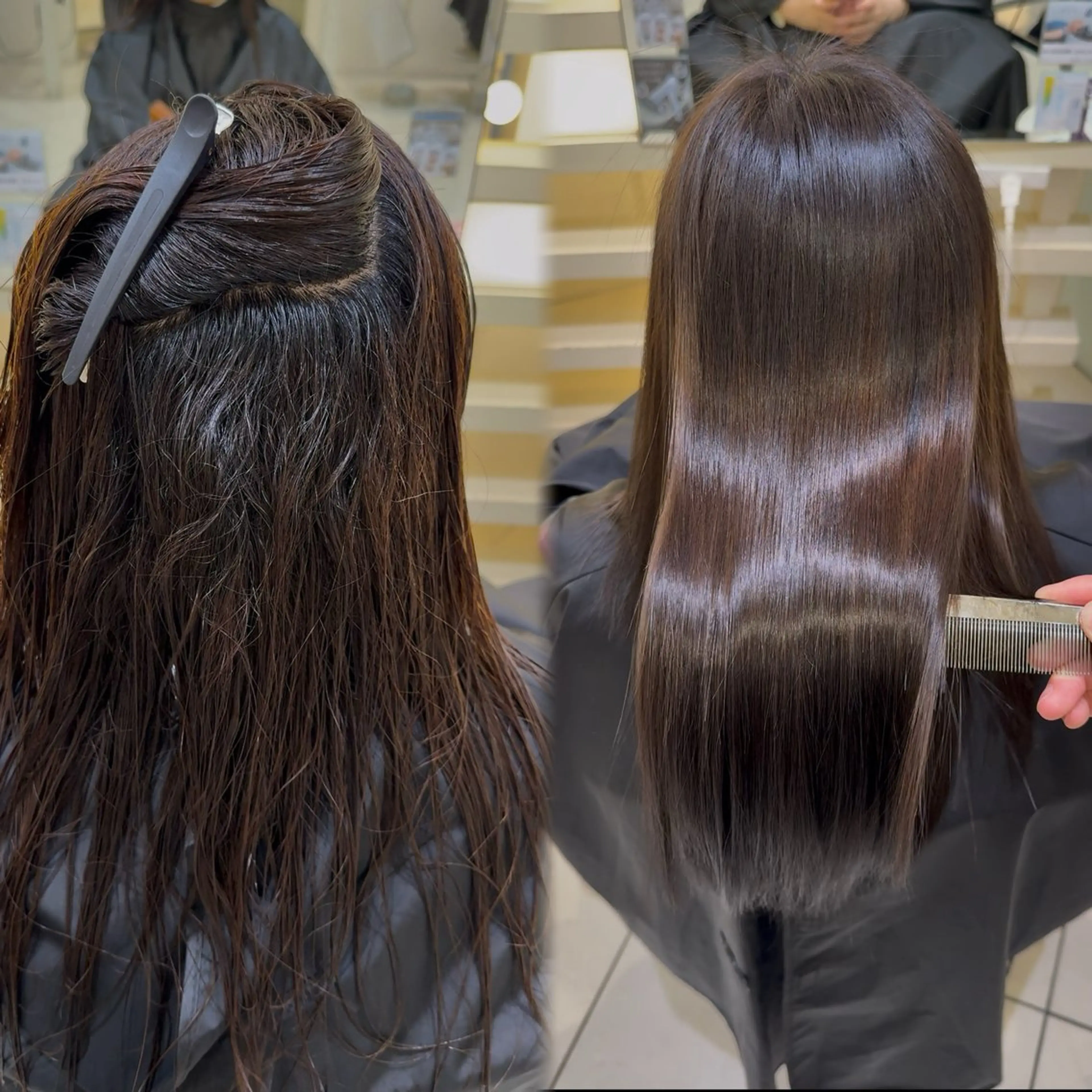 セミロング 縮毛矯正 縮毛矯正 髪質改善/縮毛矯正/ 酸性ストレート/まやのヘアスタイル