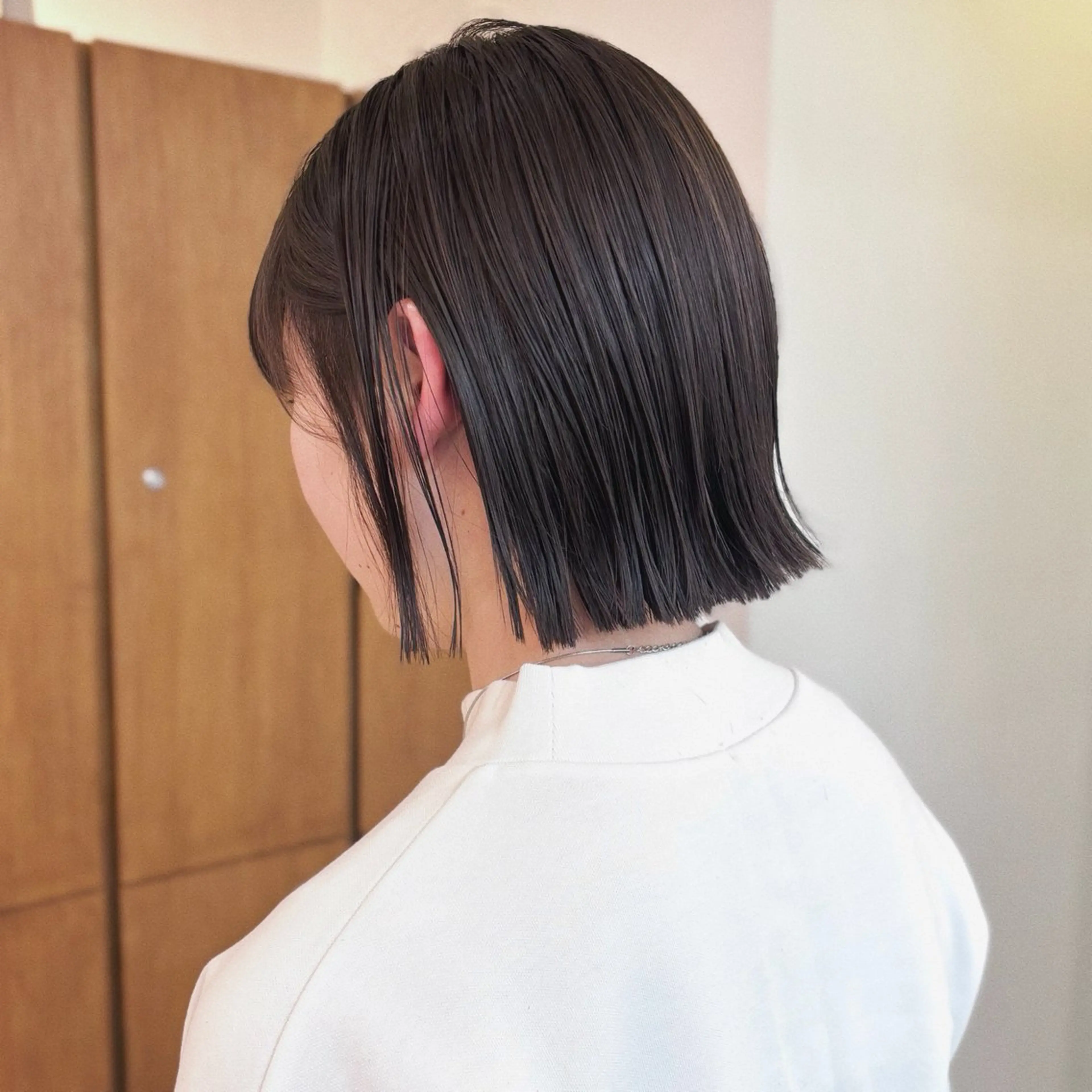 ミディアム カラー 切りっぱなしボブ ベージュカラー ボブ ENIEN MAKE’S 立川所属・ミカ💫/パーマ/ ニュアンスパーマのヘアスタイル