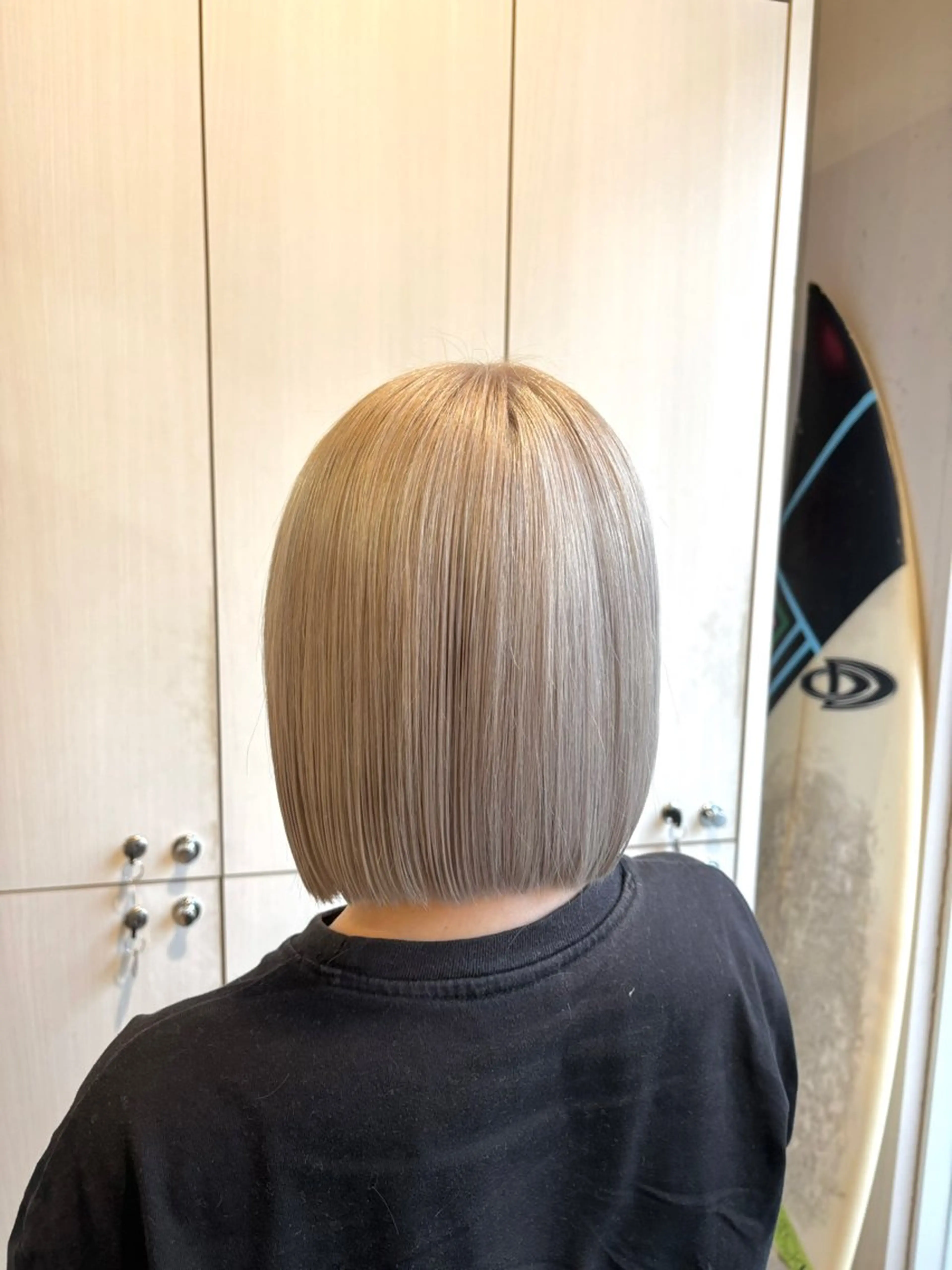 ミディアム カラー ブロンド カット ヘアカラー あべ ゆうかのヘアスタイル