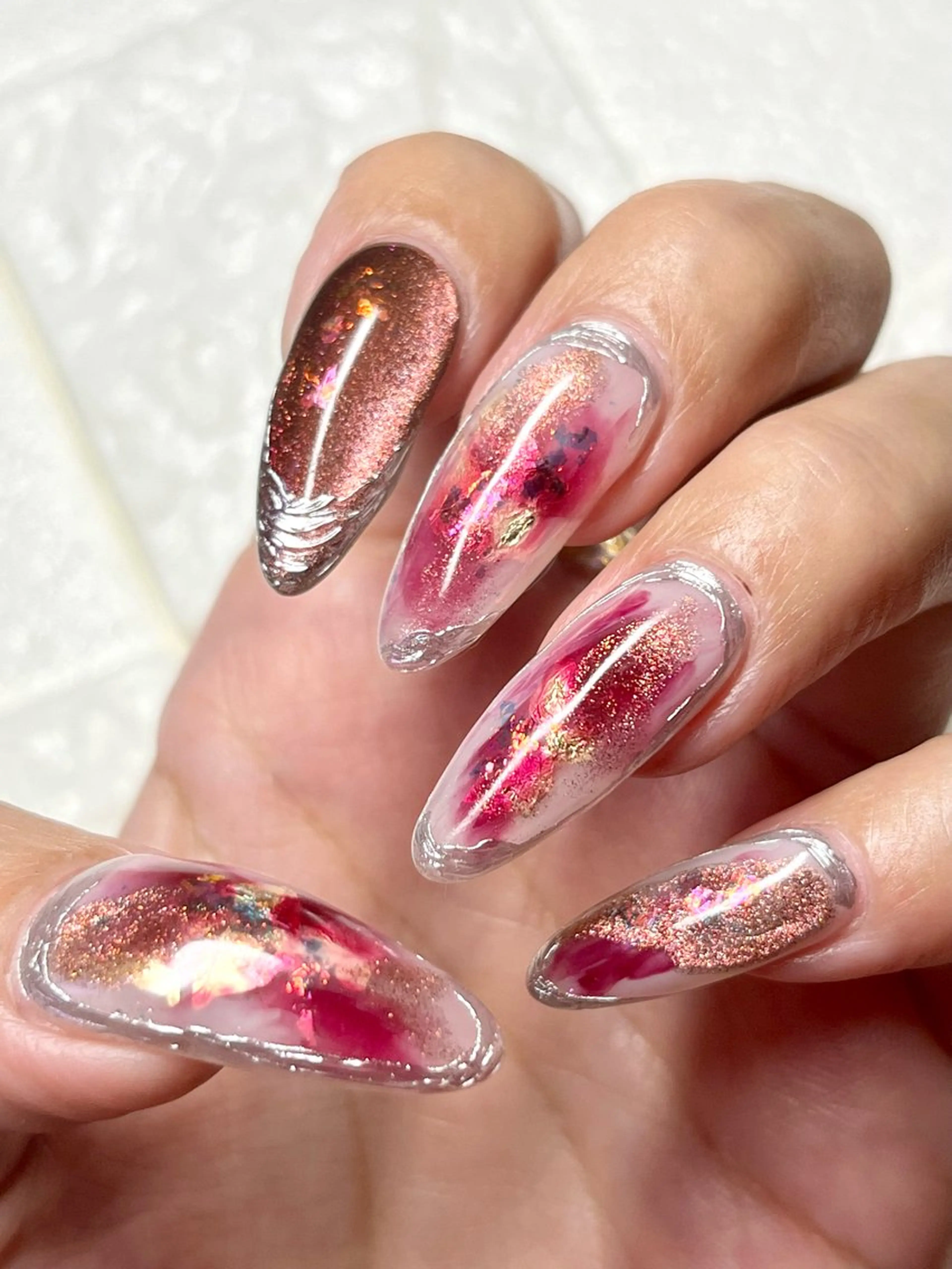 ネイル ニュアンスネイル ハンドネイル まり りぃ〜んのネイルデザイン