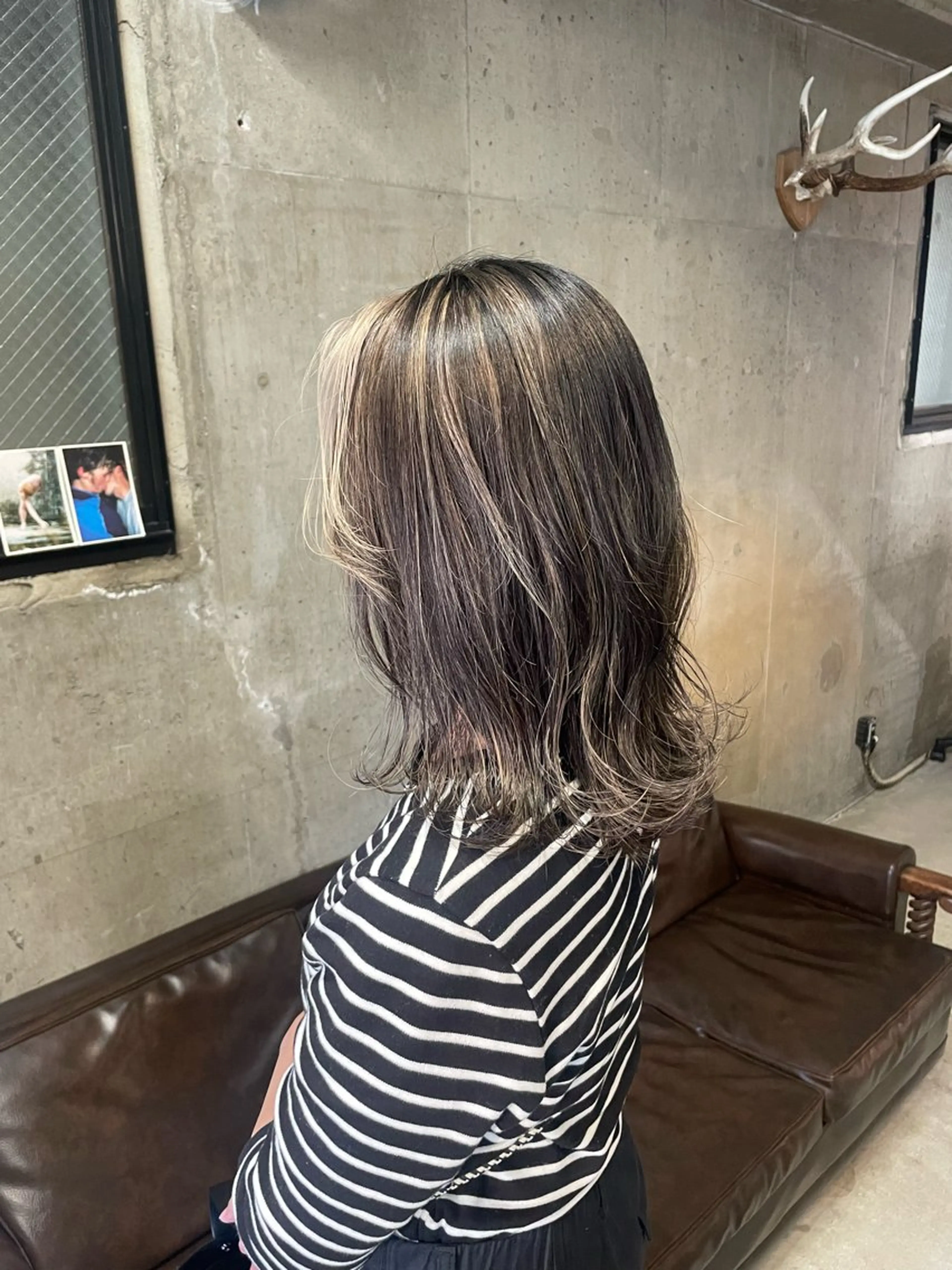 ミディアム カラー ミストバング  フェイスフレーミング ハイライトカラー ハイライト muku所属・ボブ/パーマ /muku サリのヘアスタイル