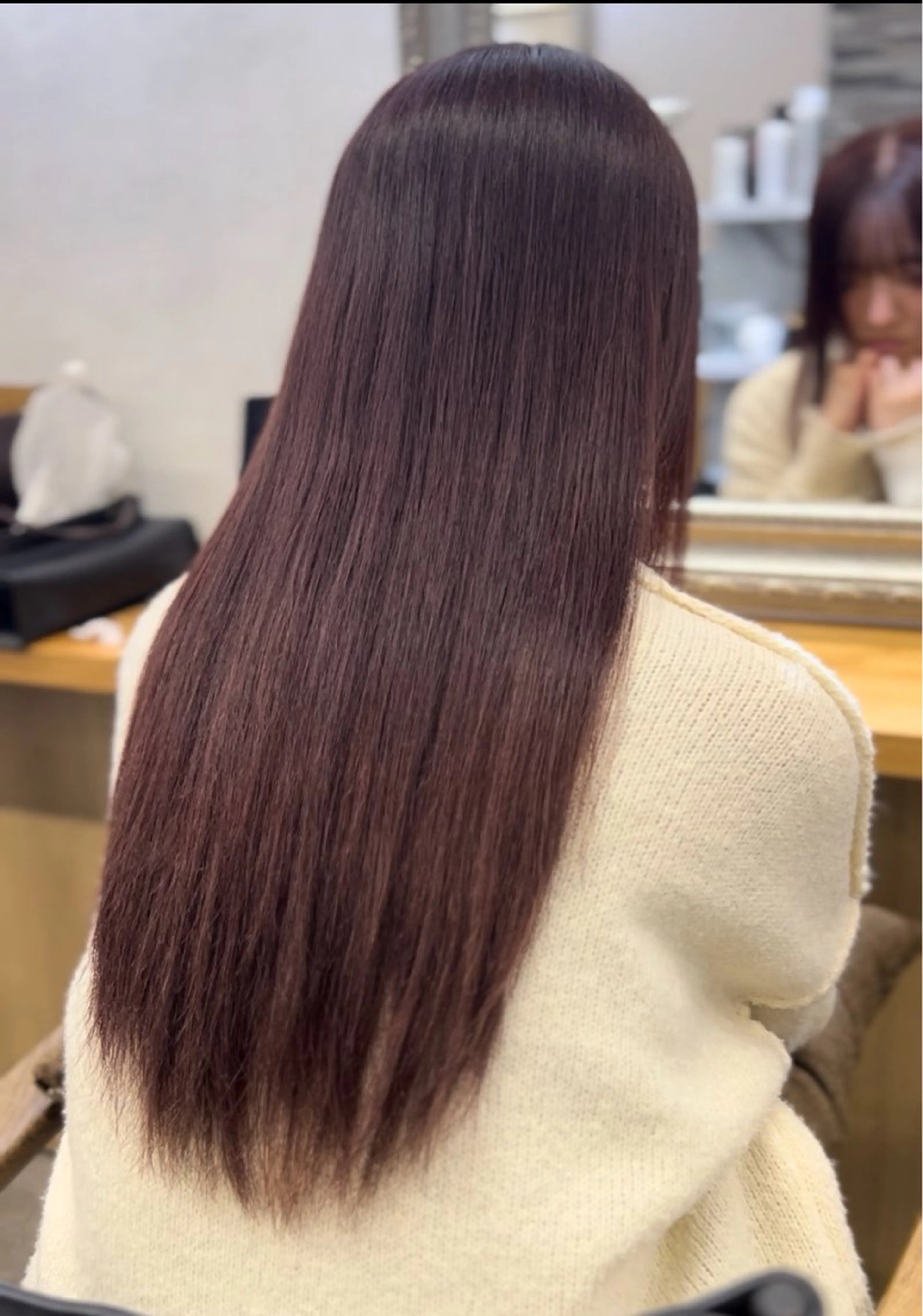 ロング カラー トリートメント ヘアカラー トリートメント 暖色/艶髪 ワンカラー/ユズのヘアスタイル
