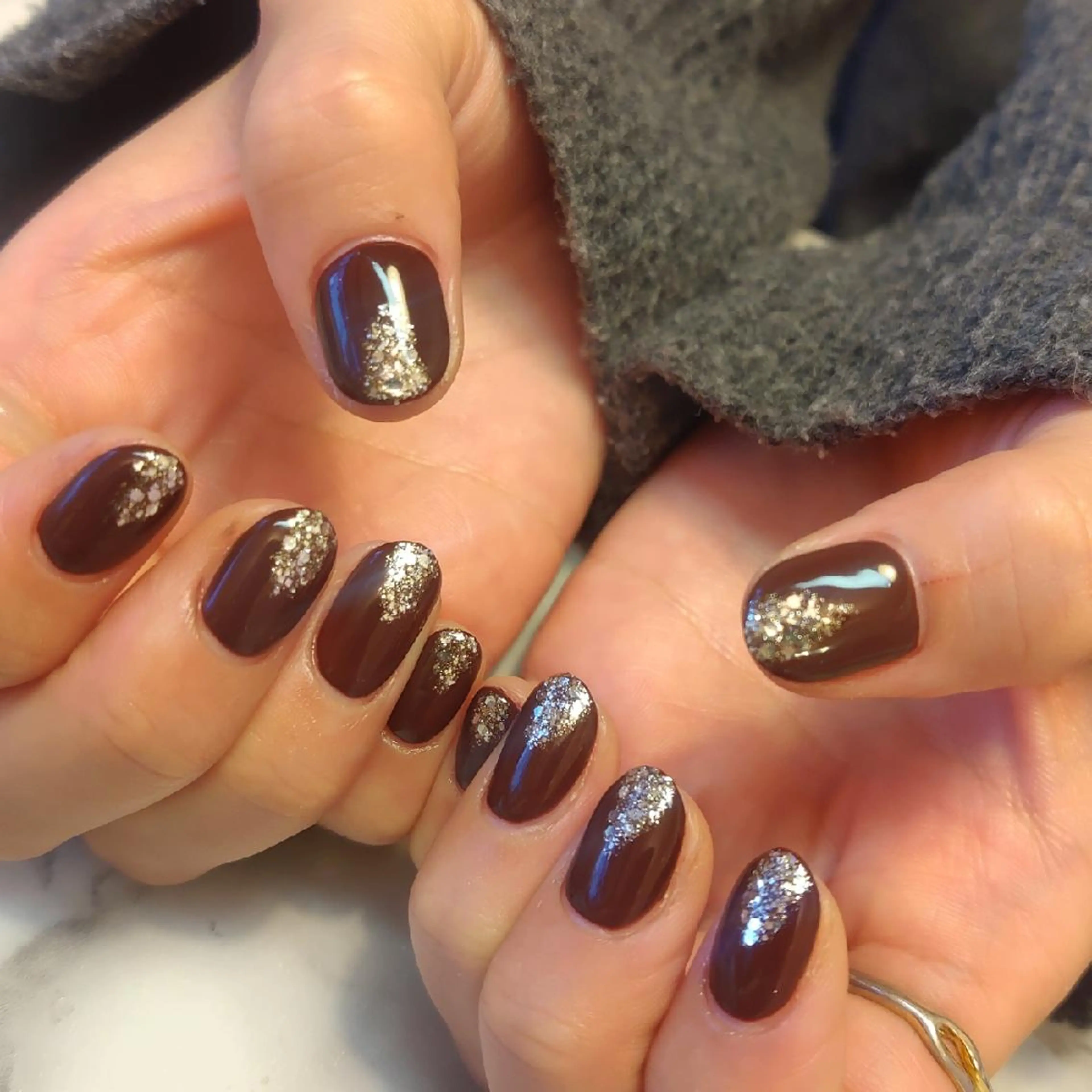 ネイル 冬ネイル ジェヌインネイル 河内のネイルデザイン