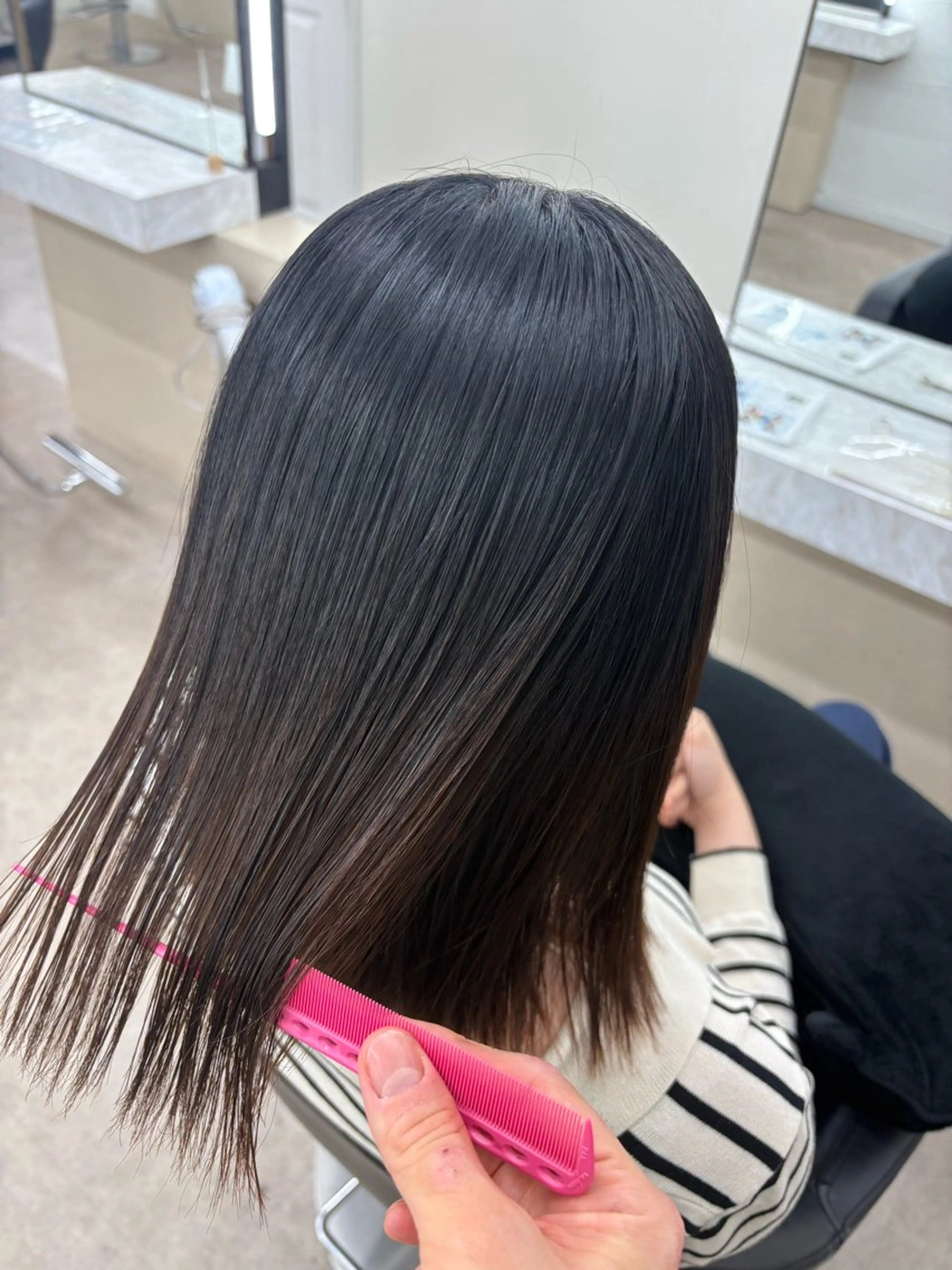 ロング 縮毛矯正 竹内 蓮のヘアスタイル