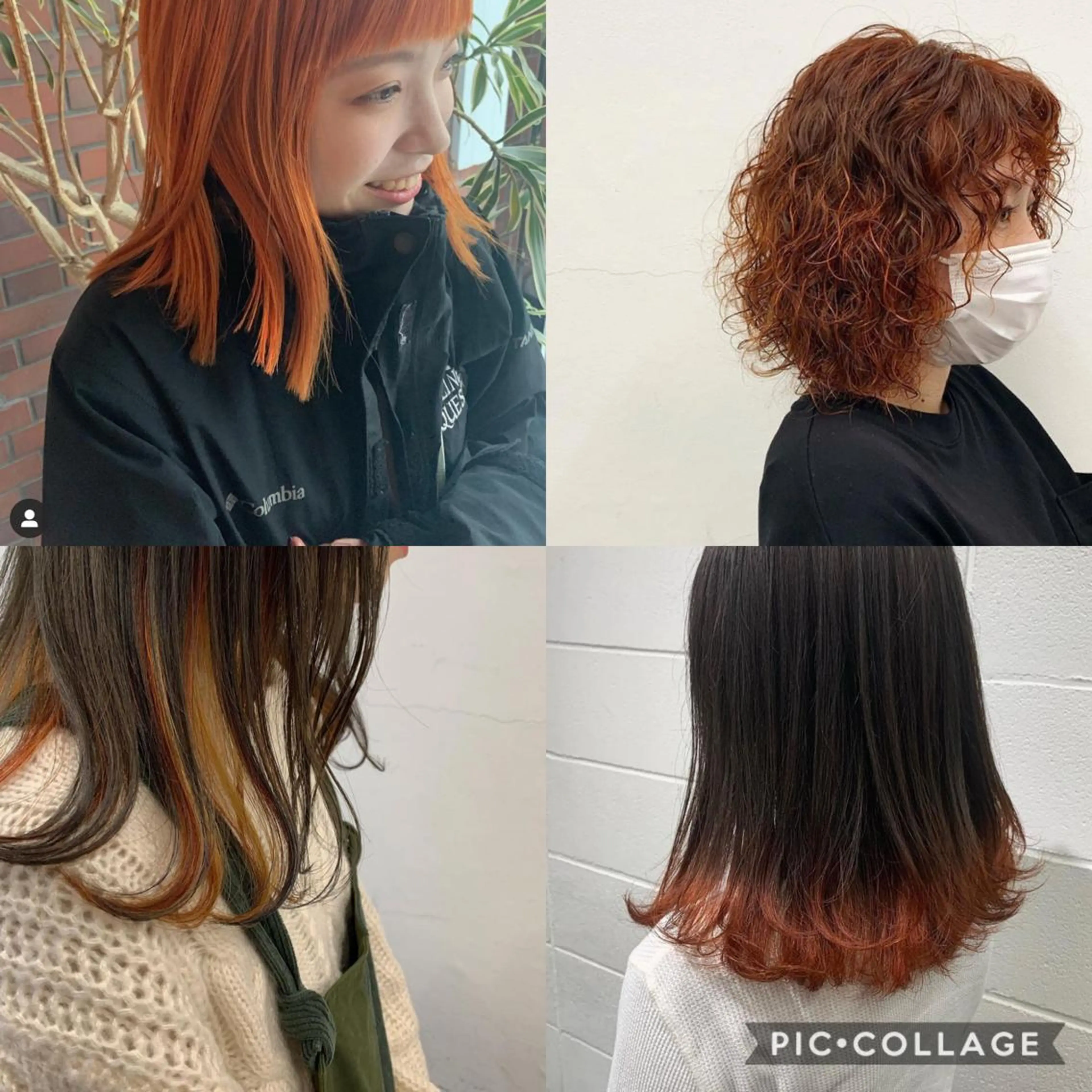 ミディアム カラー オレンジ ヘアカラー トリートメント レイヤーカット/艶髪 ✨💭KIRARIのヘアスタイル
