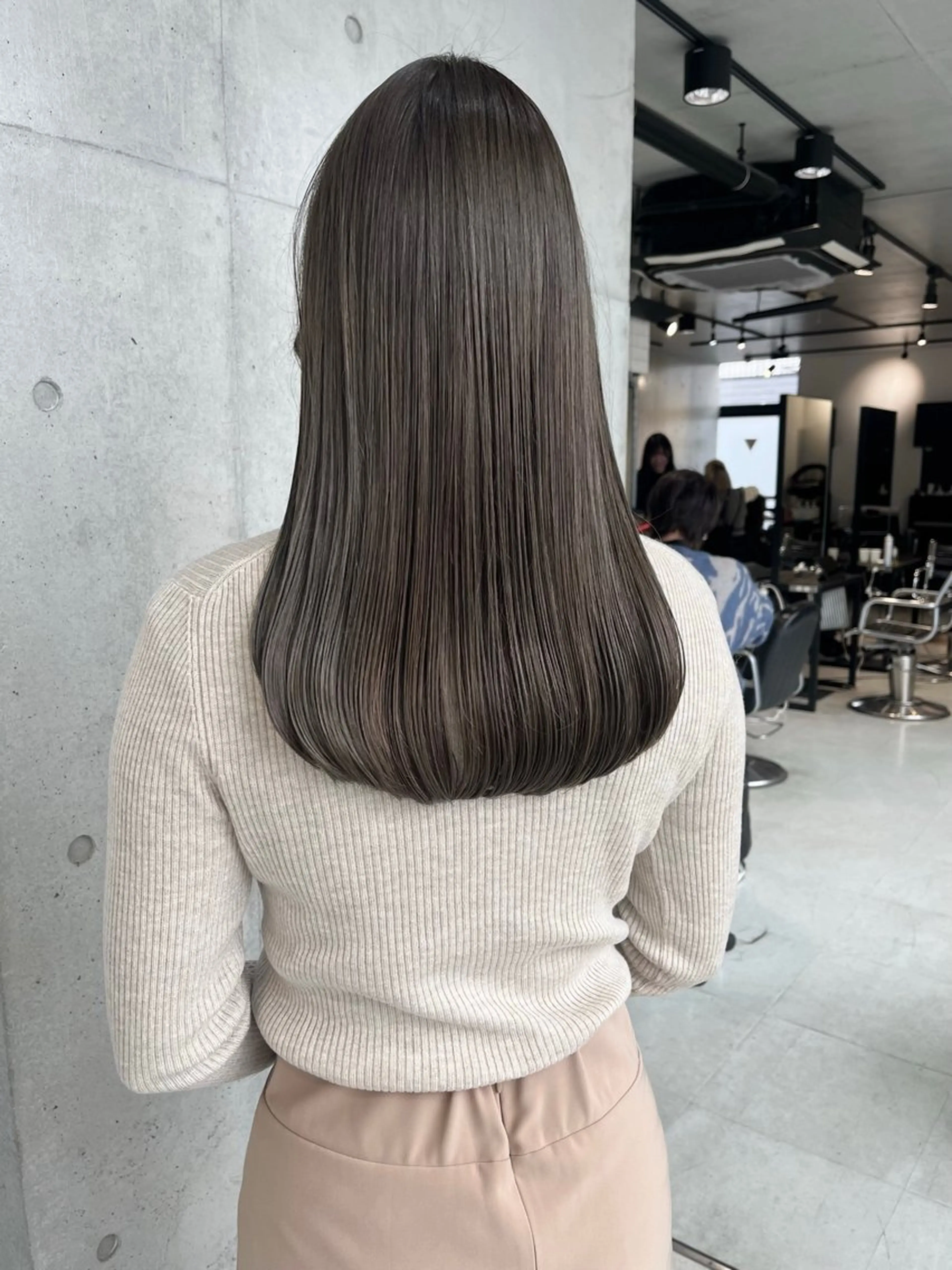 セミロング カラー パーマ ヘアアレンジ カット ヘアカラー トリートメント ヘアセット 透明感/オリーブ/ グレージュ/YUKAのヘアスタイル
