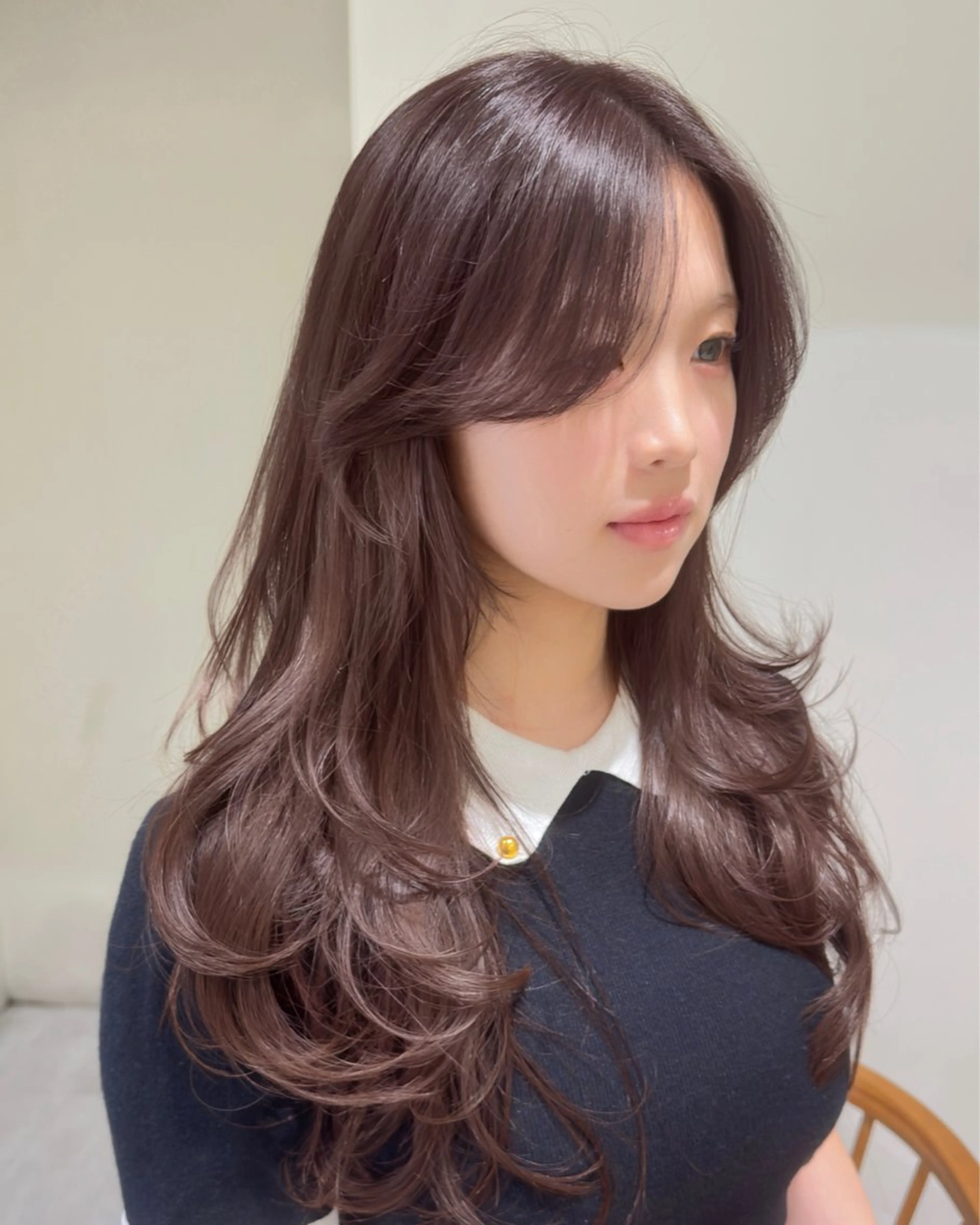 ロング カラー 顔周りカット レイヤーカット ロング 小顔カット 表参道/レイヤー カット/ryoのヘアスタイル