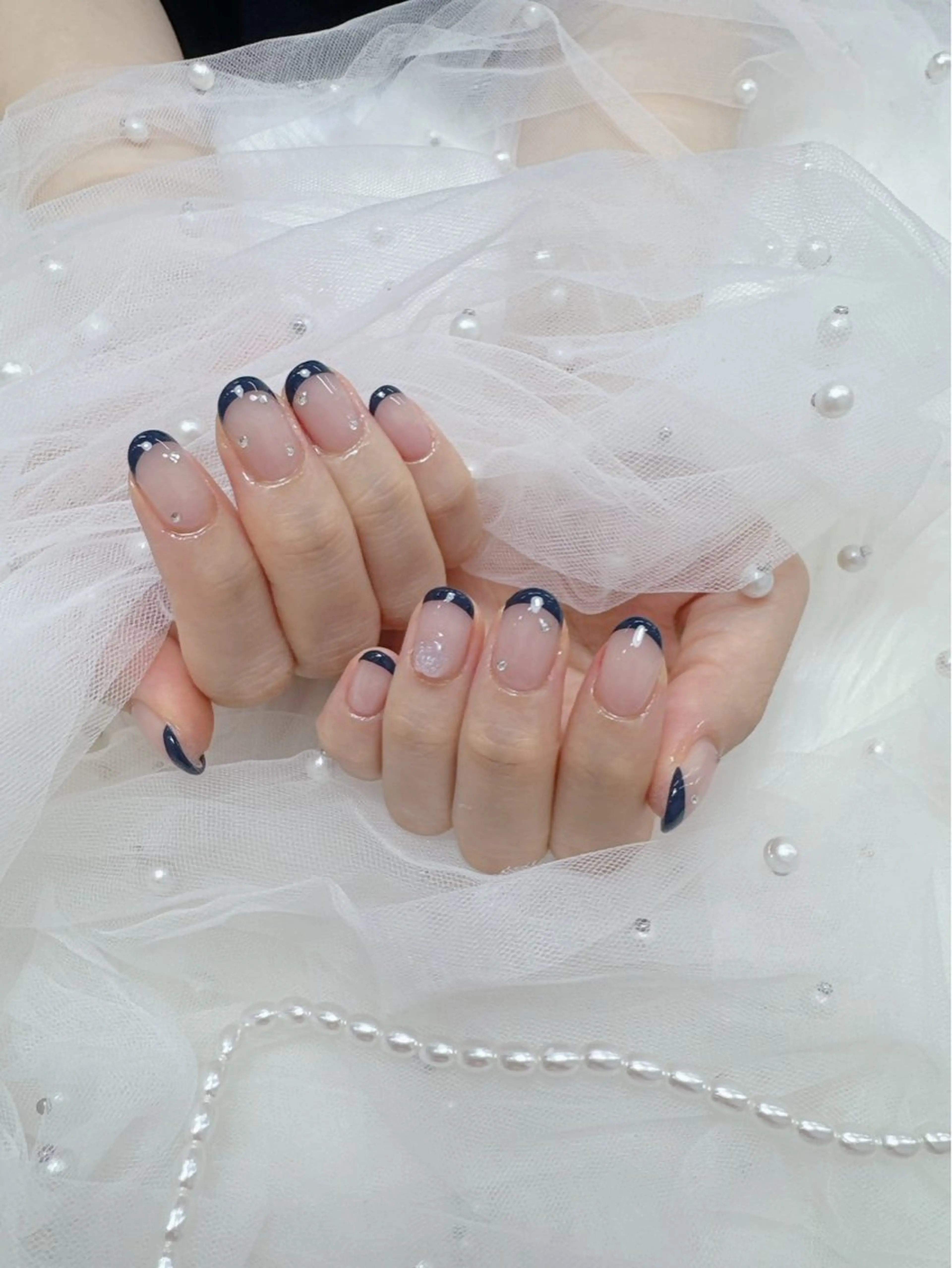 ネイル アートネイル フレンチネイル 持ち込み erina 💜のネイルデザイン