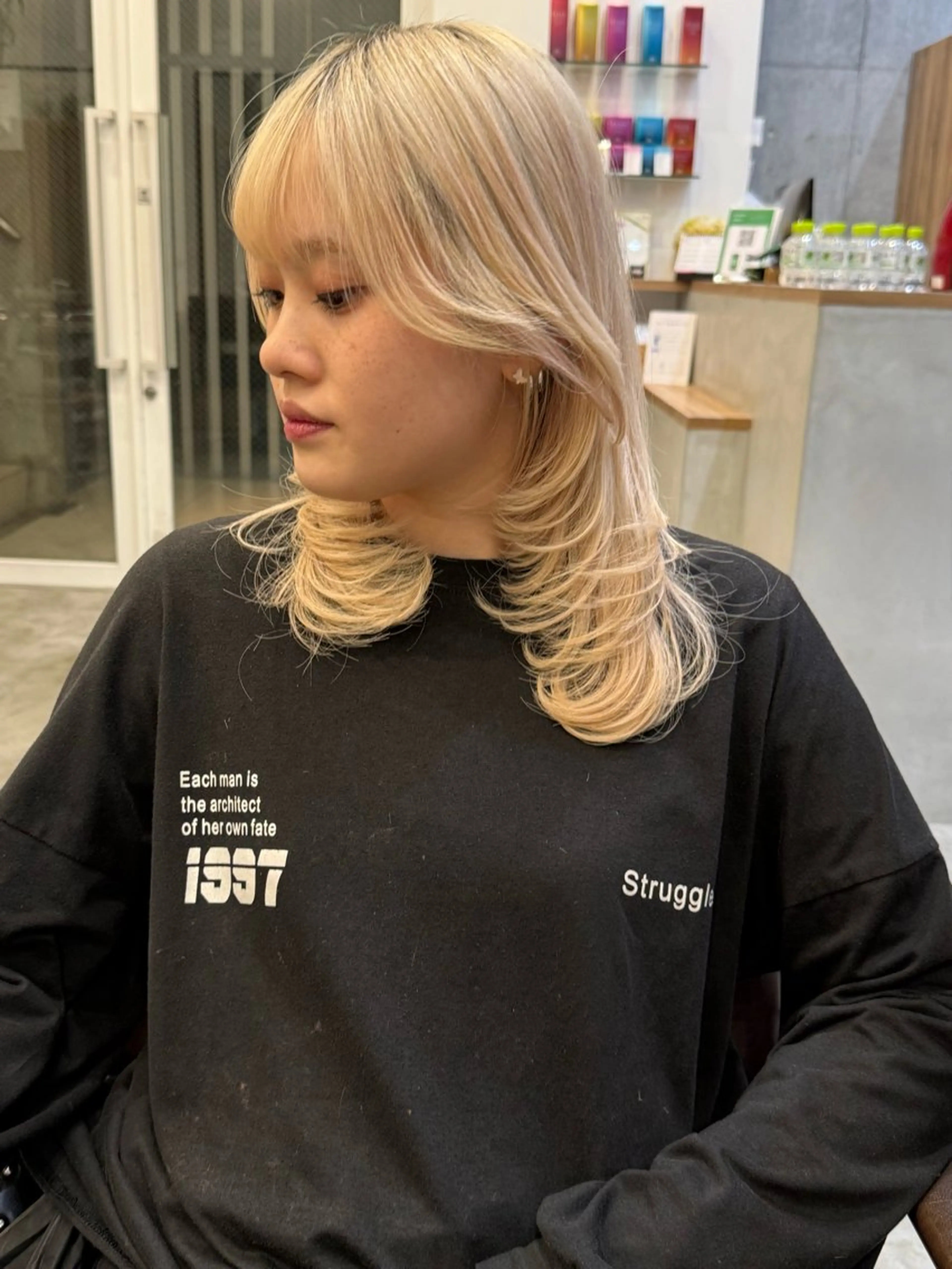 セミロング カット トリートメント ボブ/レイヤー/ 縮毛矯正/オオバコのヘアスタイル