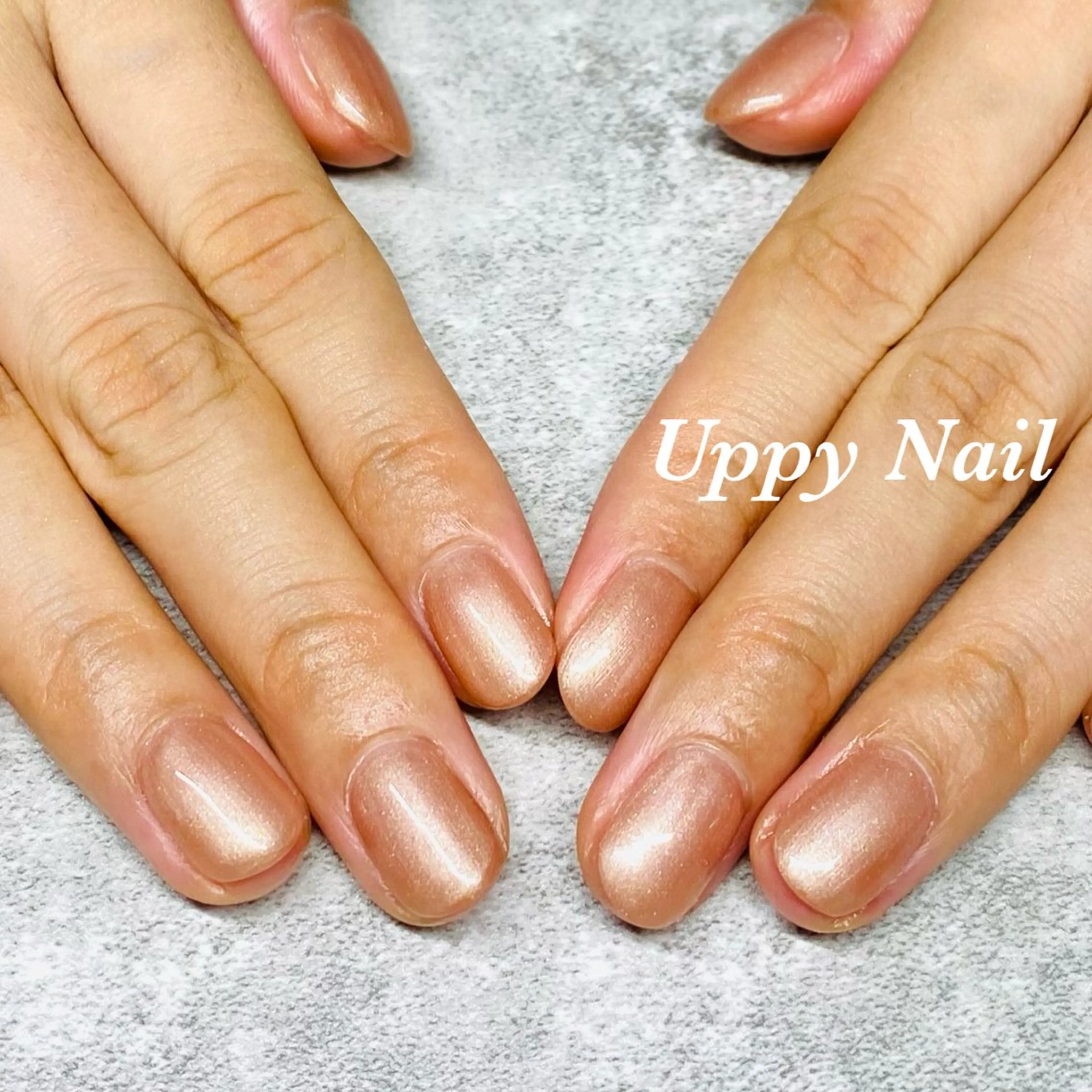 ネイル ラメ(グリッター) ワンカラーネイル オレンジ ハンドネイル Uppy Nail ukyoのネイルデザイン