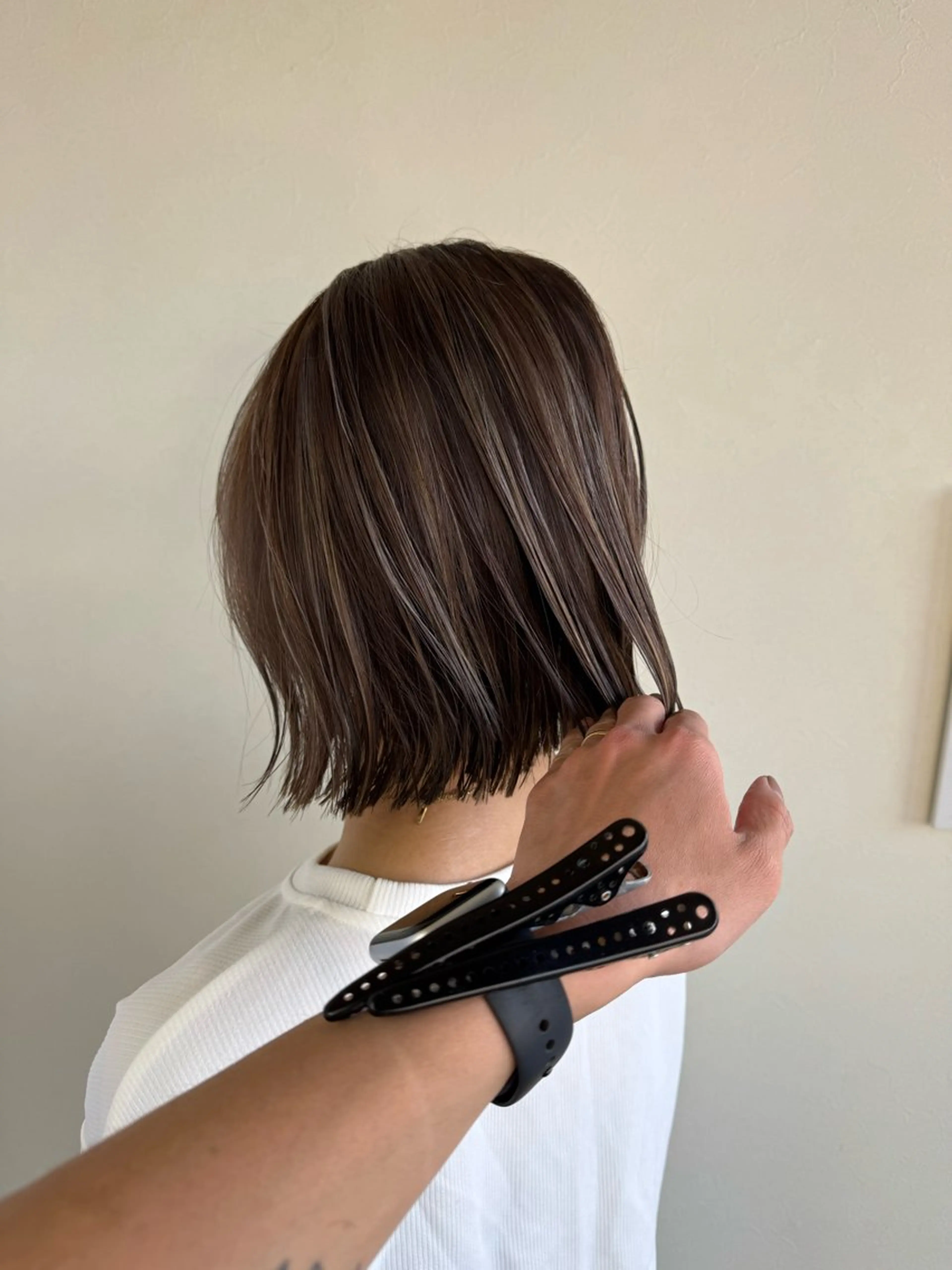 ミディアム カラー ハイライトカラー ハイライト ハイライトカラー✨ グレージュ✨鎌倉光洋のヘアスタイル