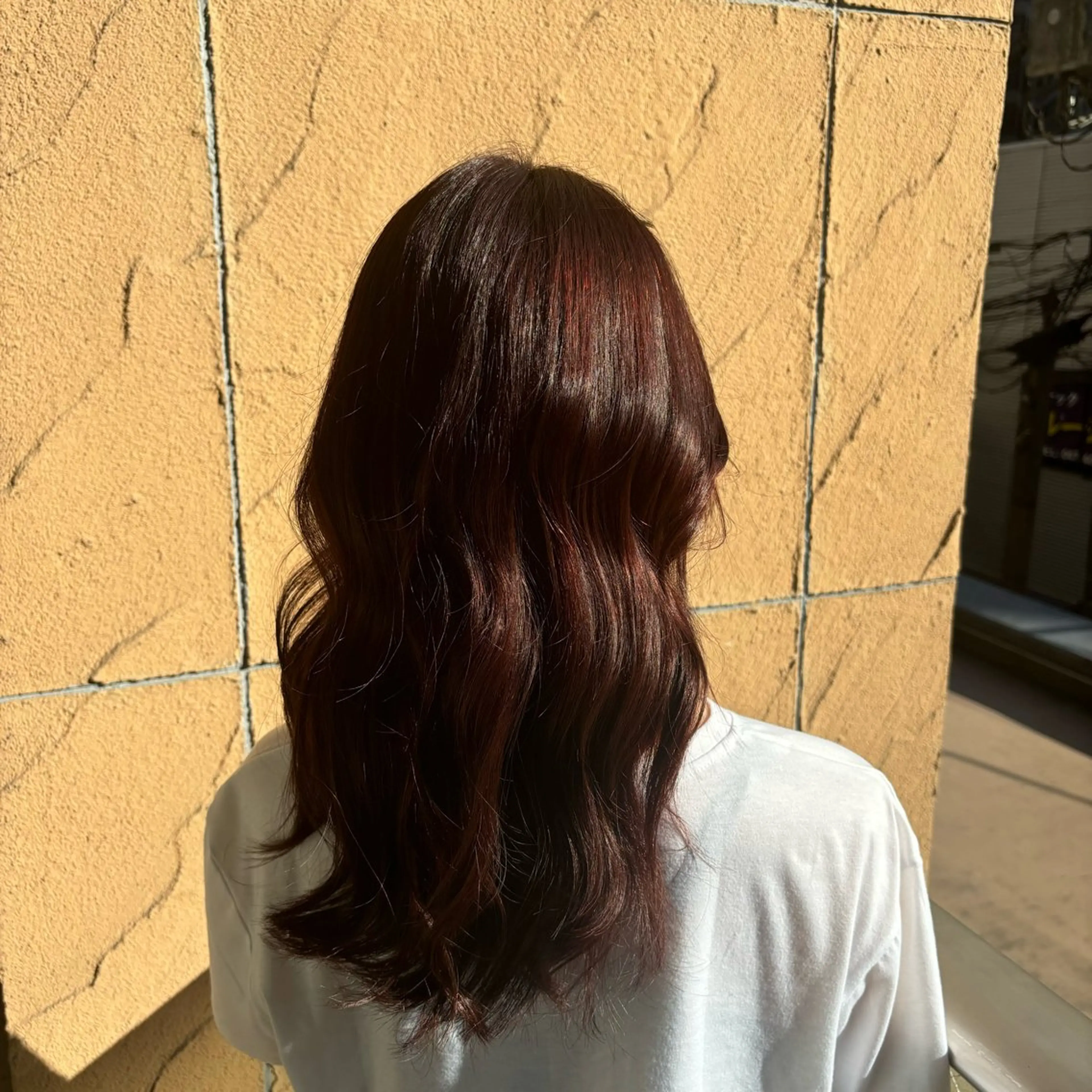 ミディアム カラー レッドカラー 中島 愛佳🐣のヘアスタイル