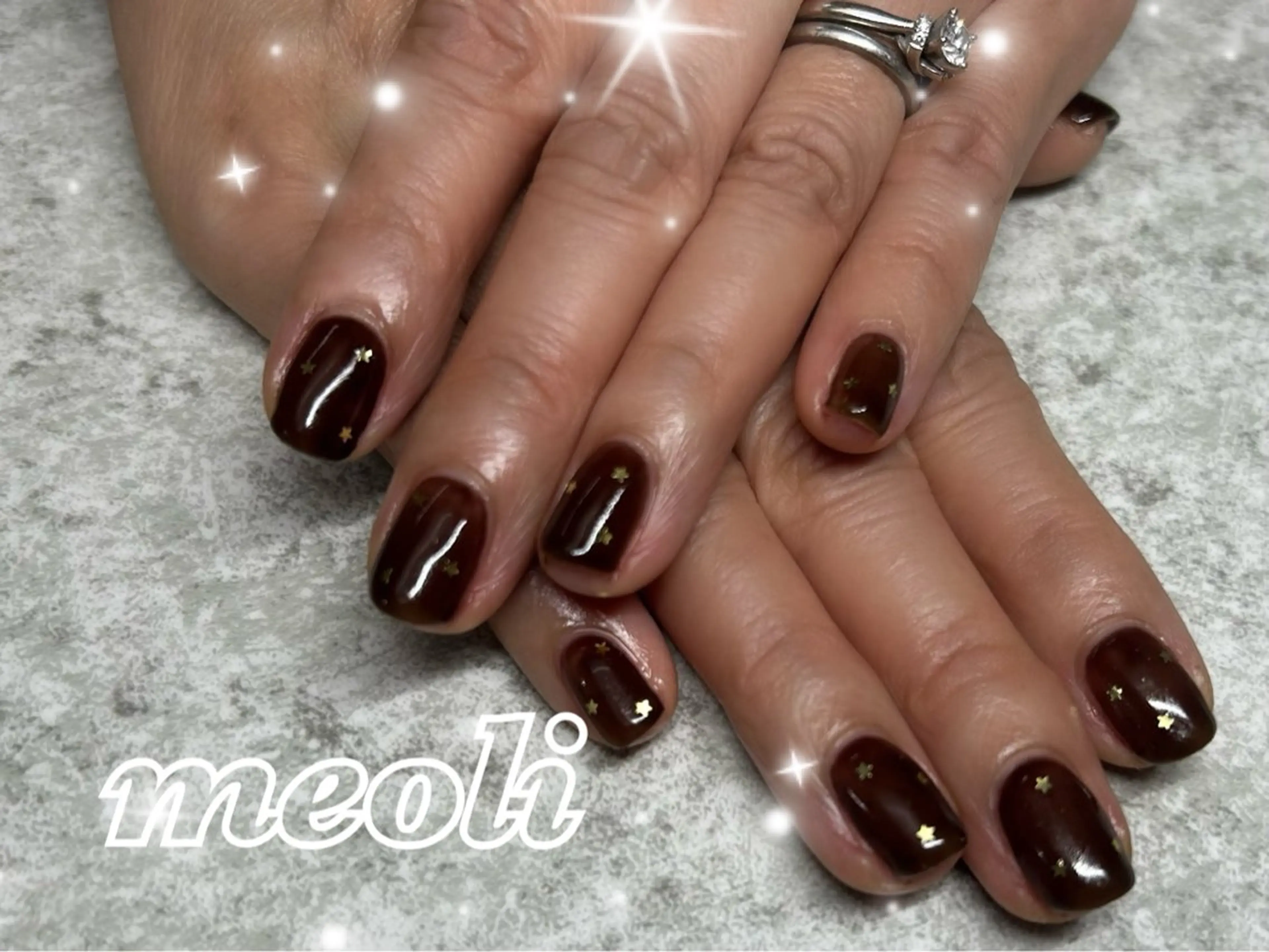 ネイル ブラウン ハンドネイル nail salon meoli　アヤのネイルデザイン