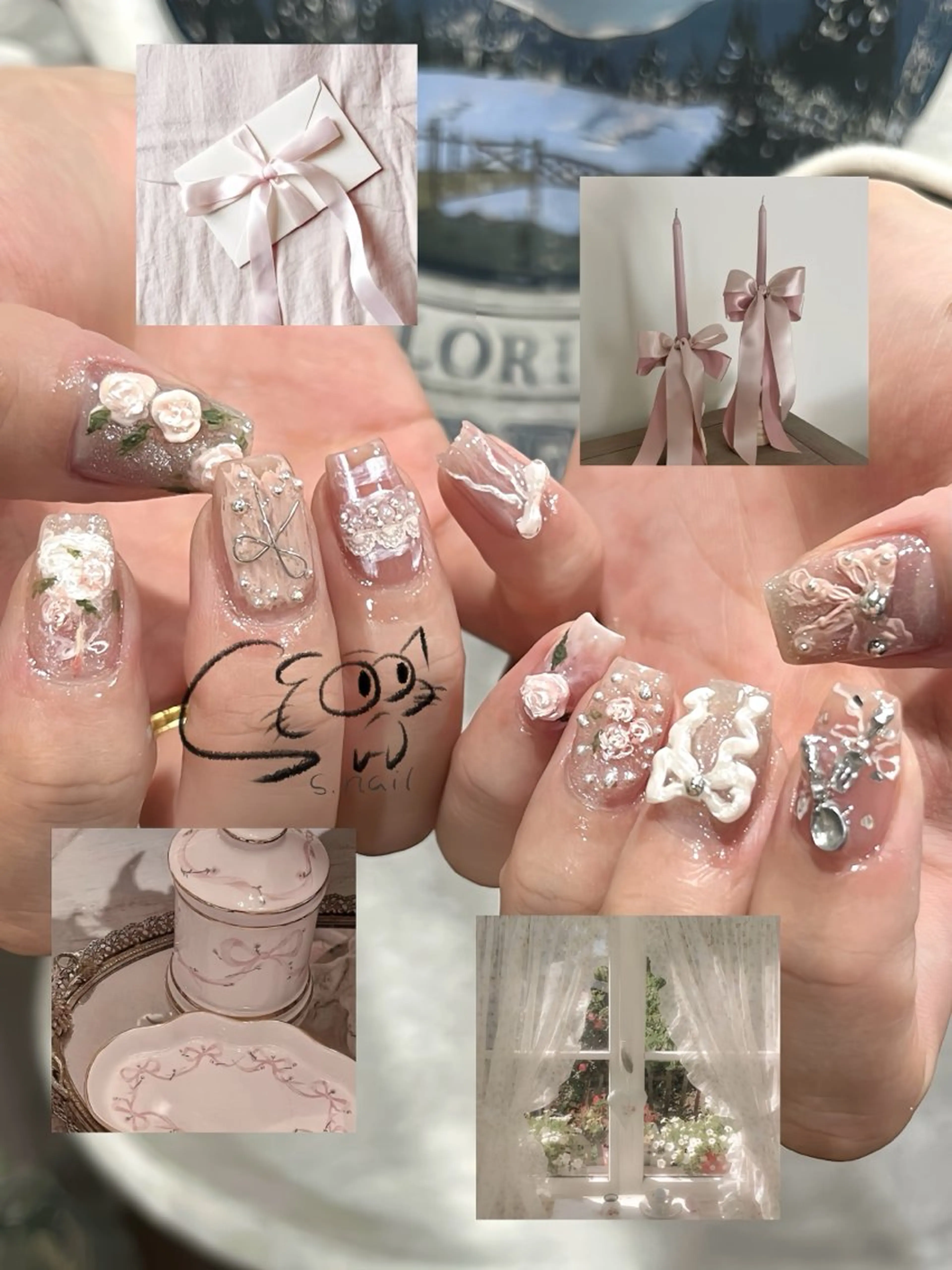 ネイル フレンチネイル ジェルネイル キラキラネイル ラメ(グリッター) マグネットネイル S.nail所属・S.nail _のネイルデザイン