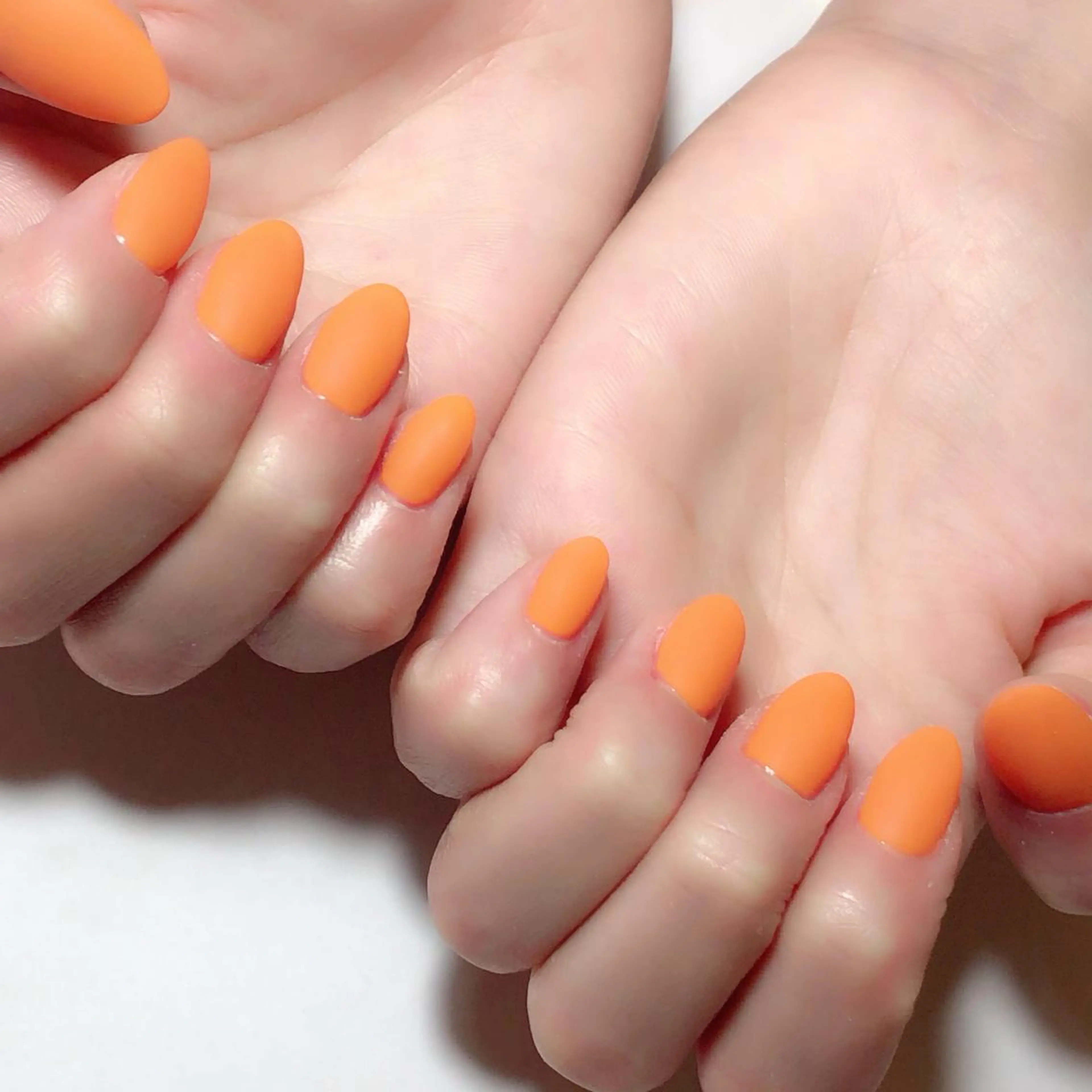 ネイル マットネイル オレンジ ハンドネイル Private Nail Salon　EM所属・Nail salon EM（エム）千葉のネイルデザイン